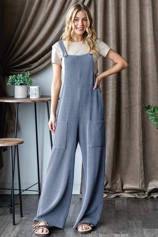 Michelle Ribbed Overall Jumpsuit