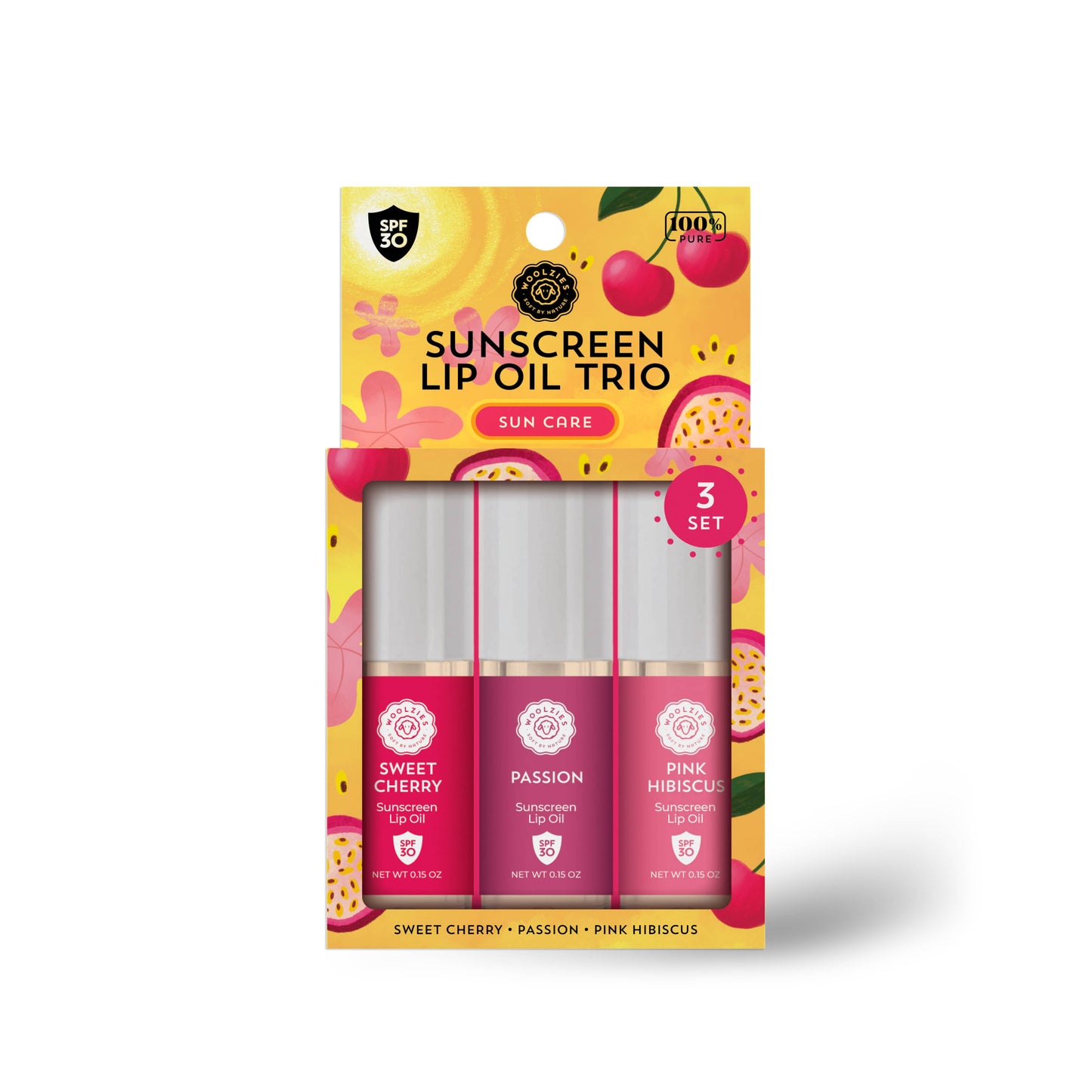 Woolzies Sunscreen Lip Oil Trio SPF 30