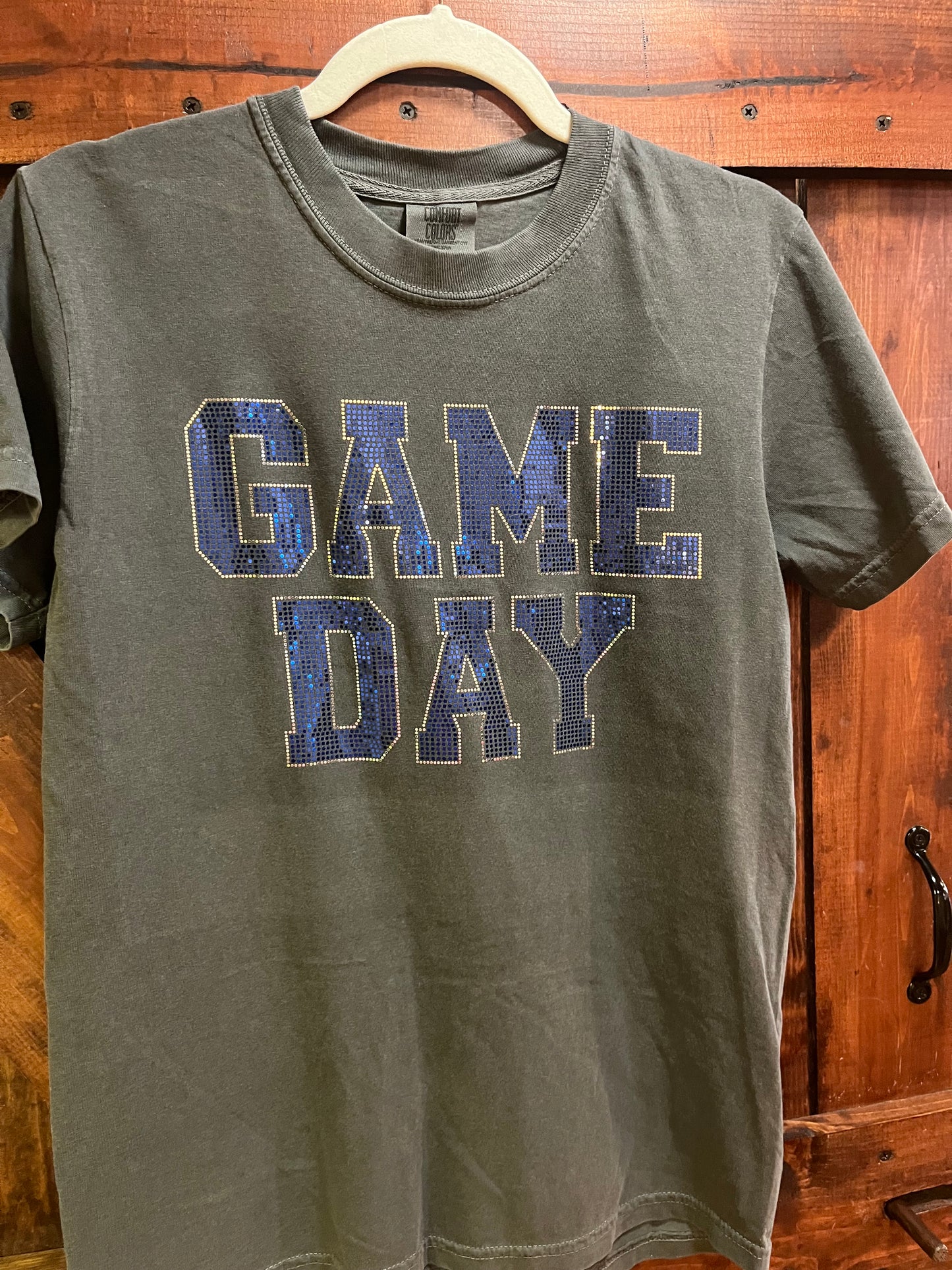 Game Day Tee | Royal Blue + Silver Spangles