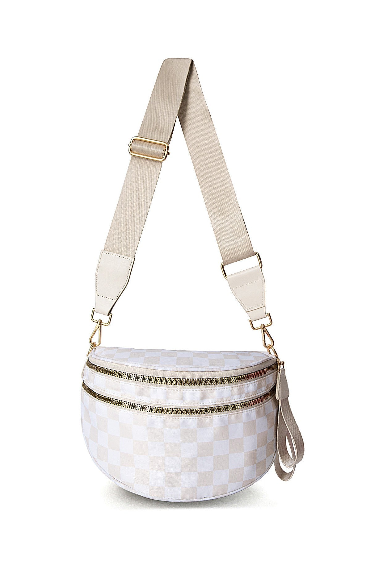 Frankie Oversized Double Zip Checkered Bum Bag | MULTIPLE COLORS