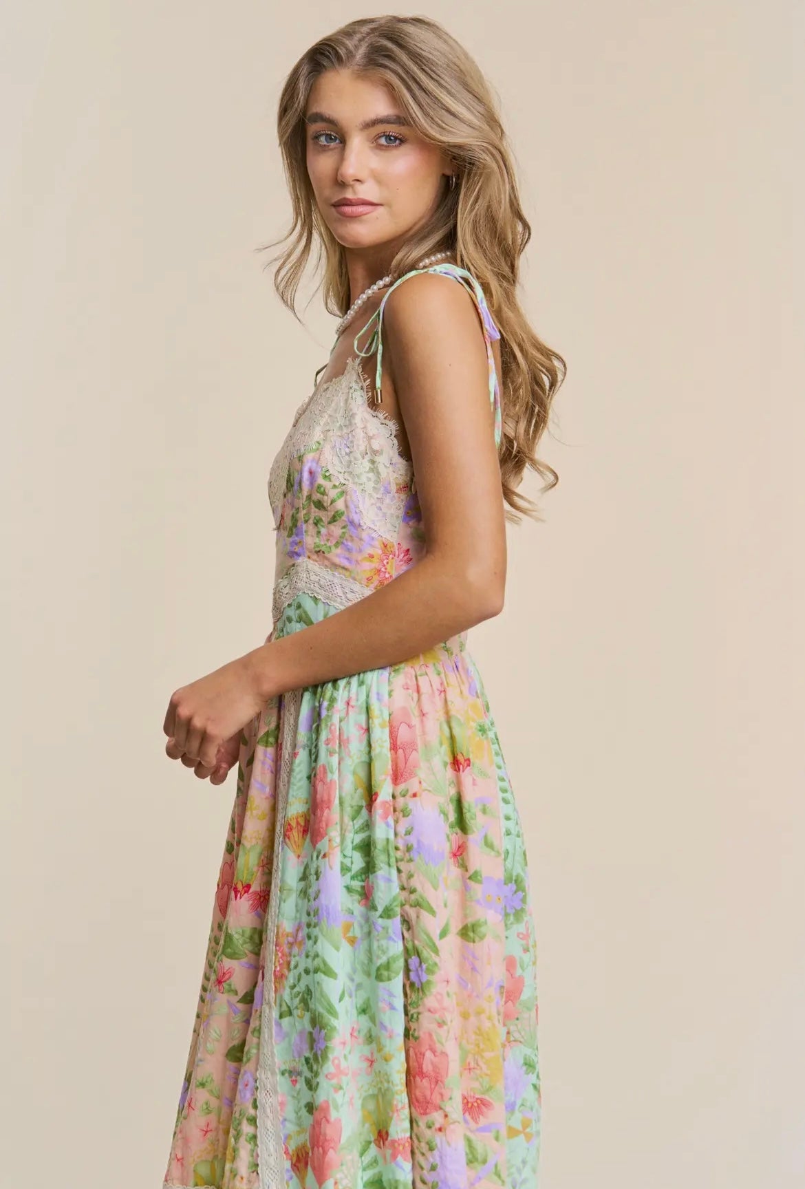 Garden Party Floral Tiered Midi Dress