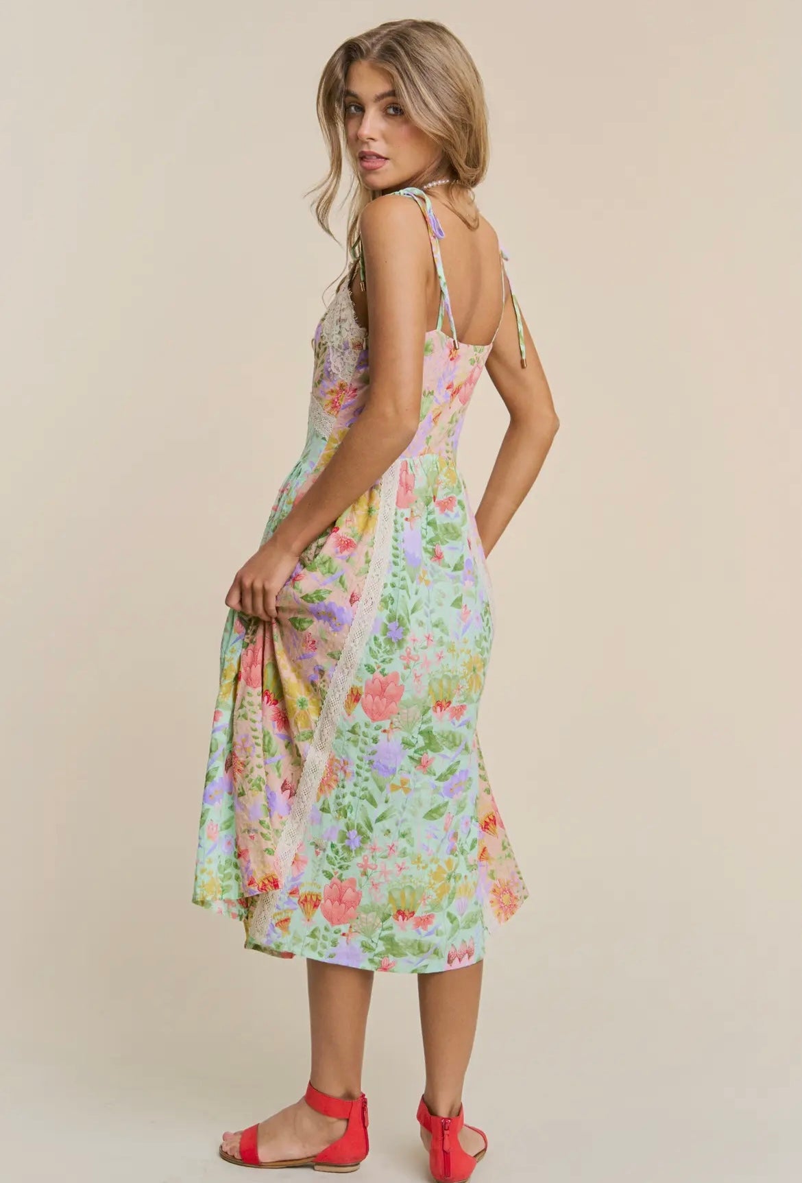 Garden Party Floral Tiered Midi Dress