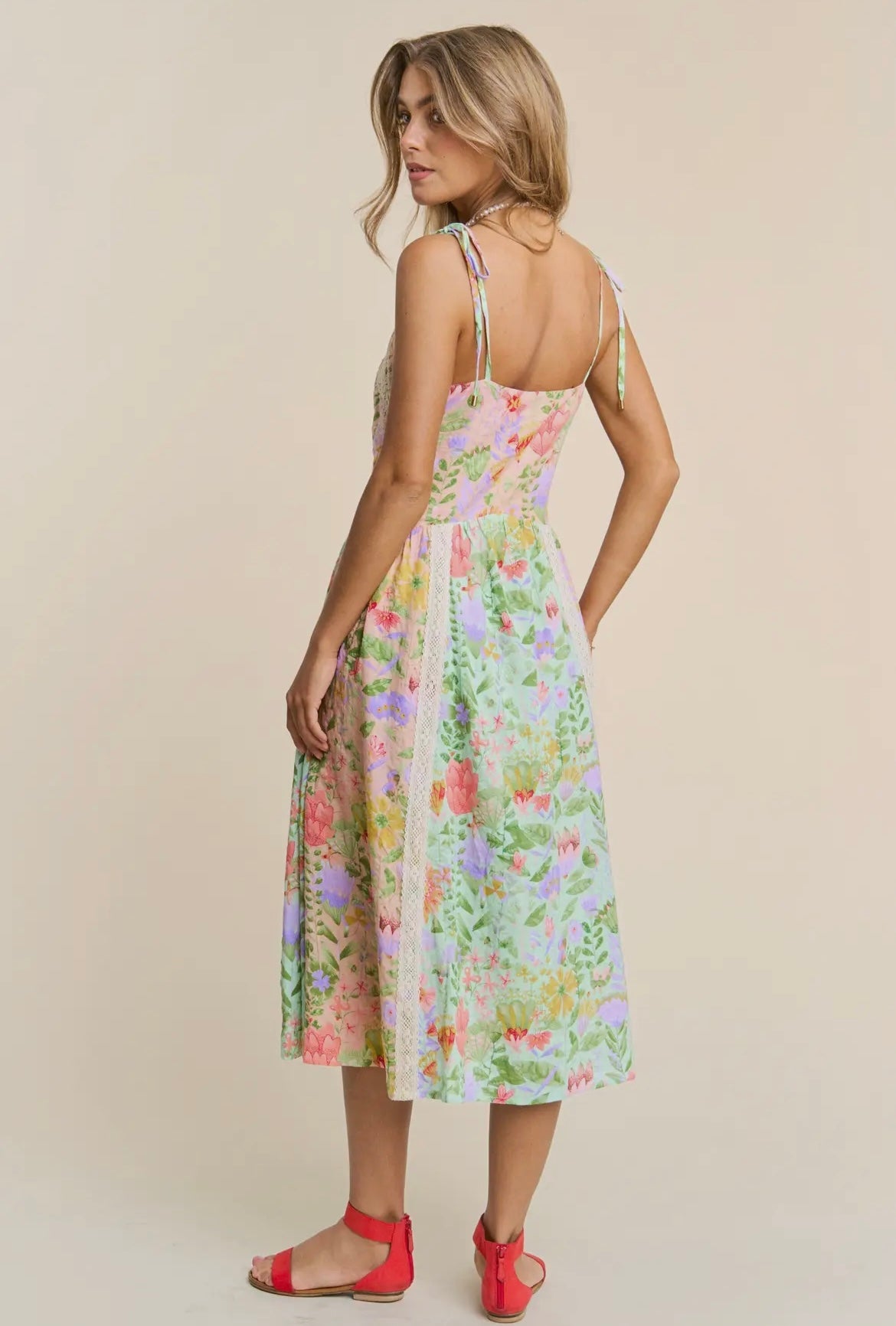 Garden Party Floral Tiered Midi Dress