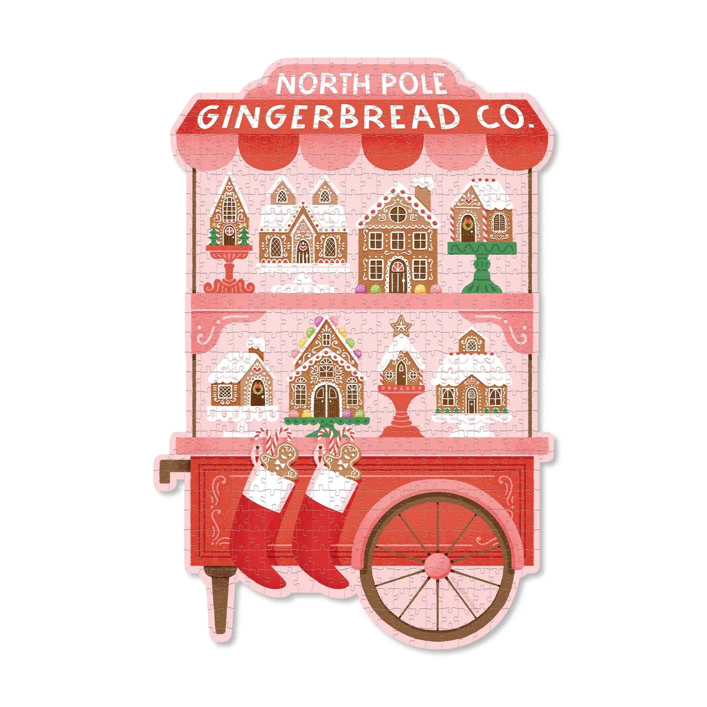 North Pole Gingerbread Co. Shaped Christmas Puzzle