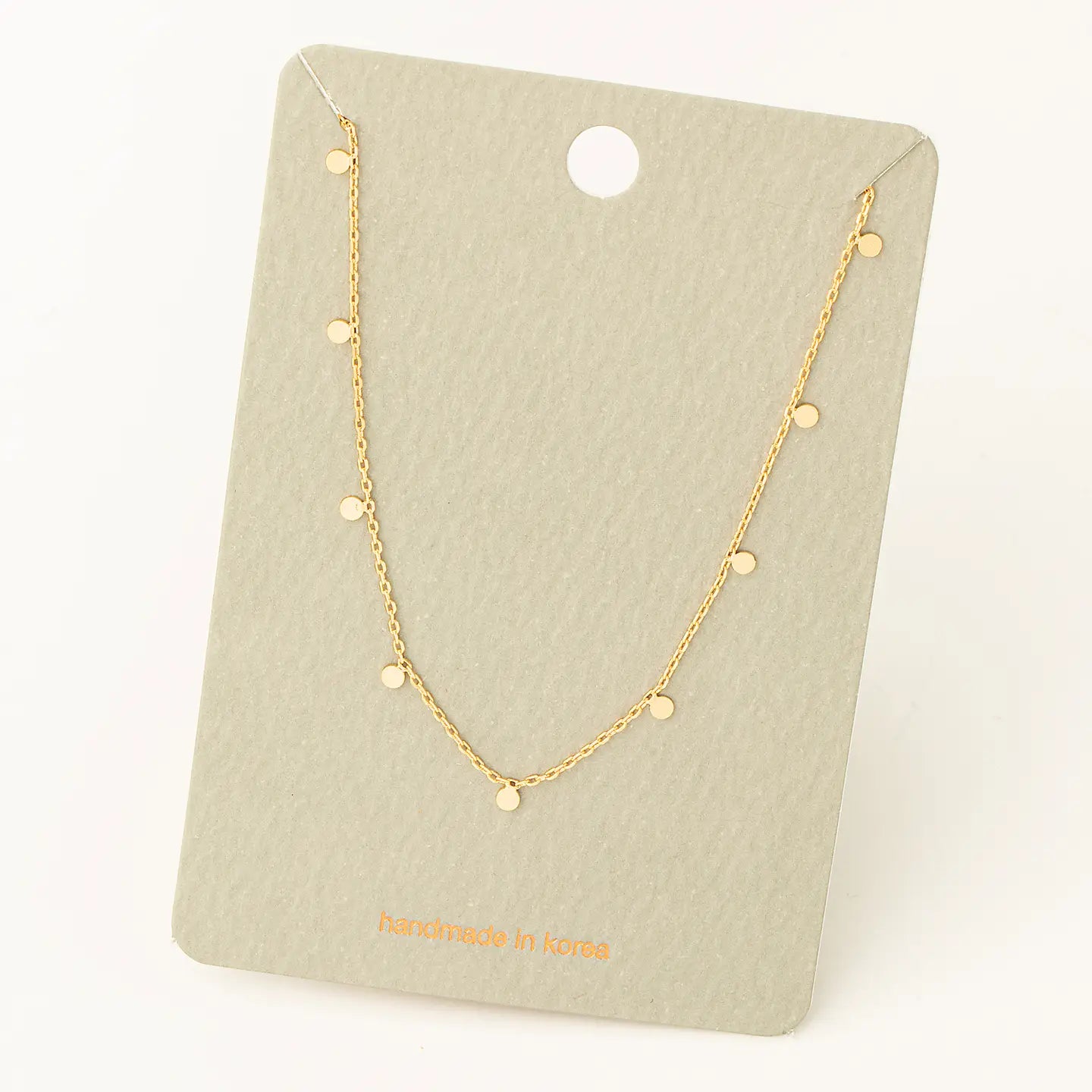 Mini Disc Drop Necklace | Gold + Silver
