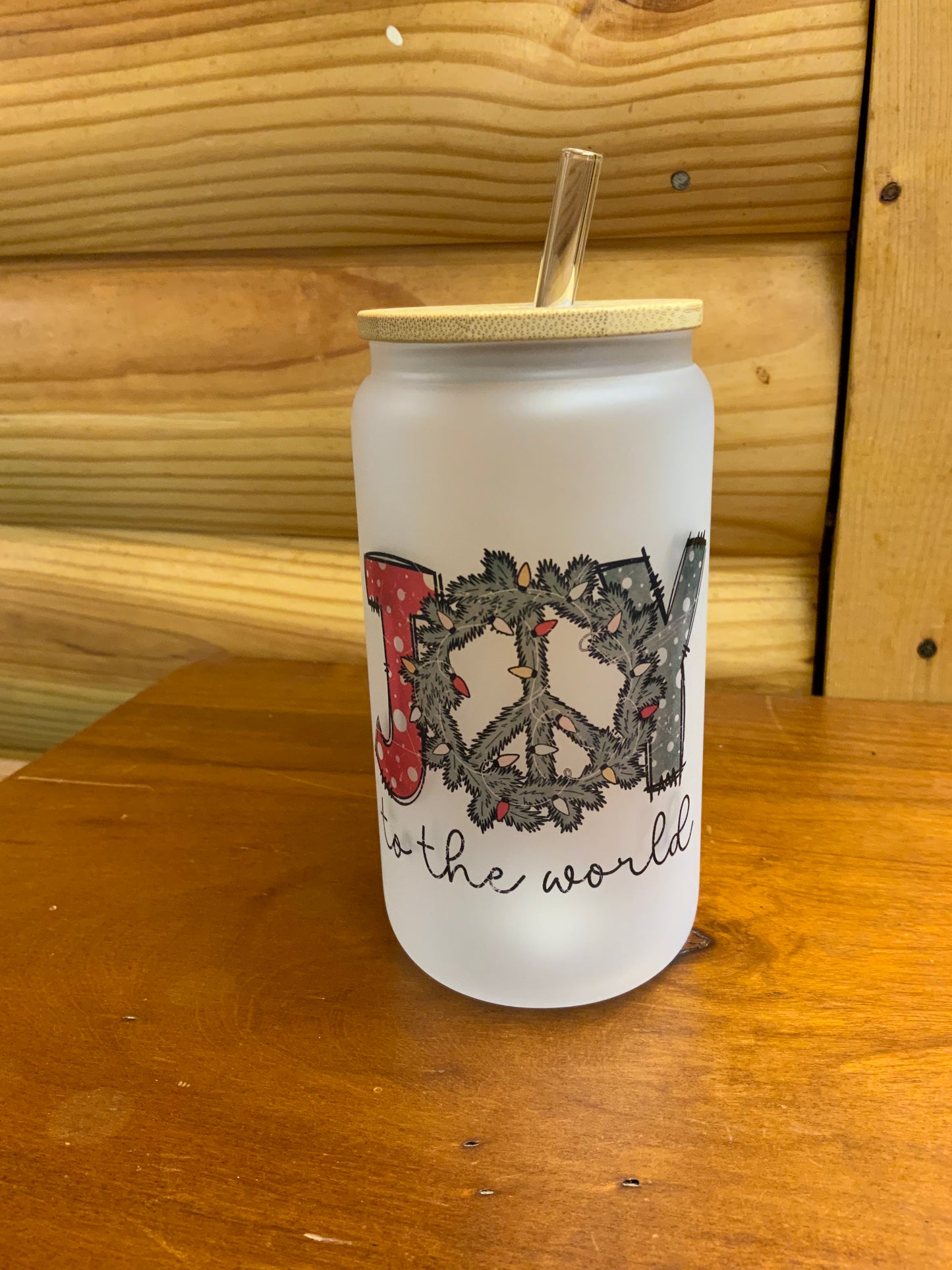 Christmas Can Glass with Bamboo Lid | CHRISTMAS | MULTIPLE DESIGNS