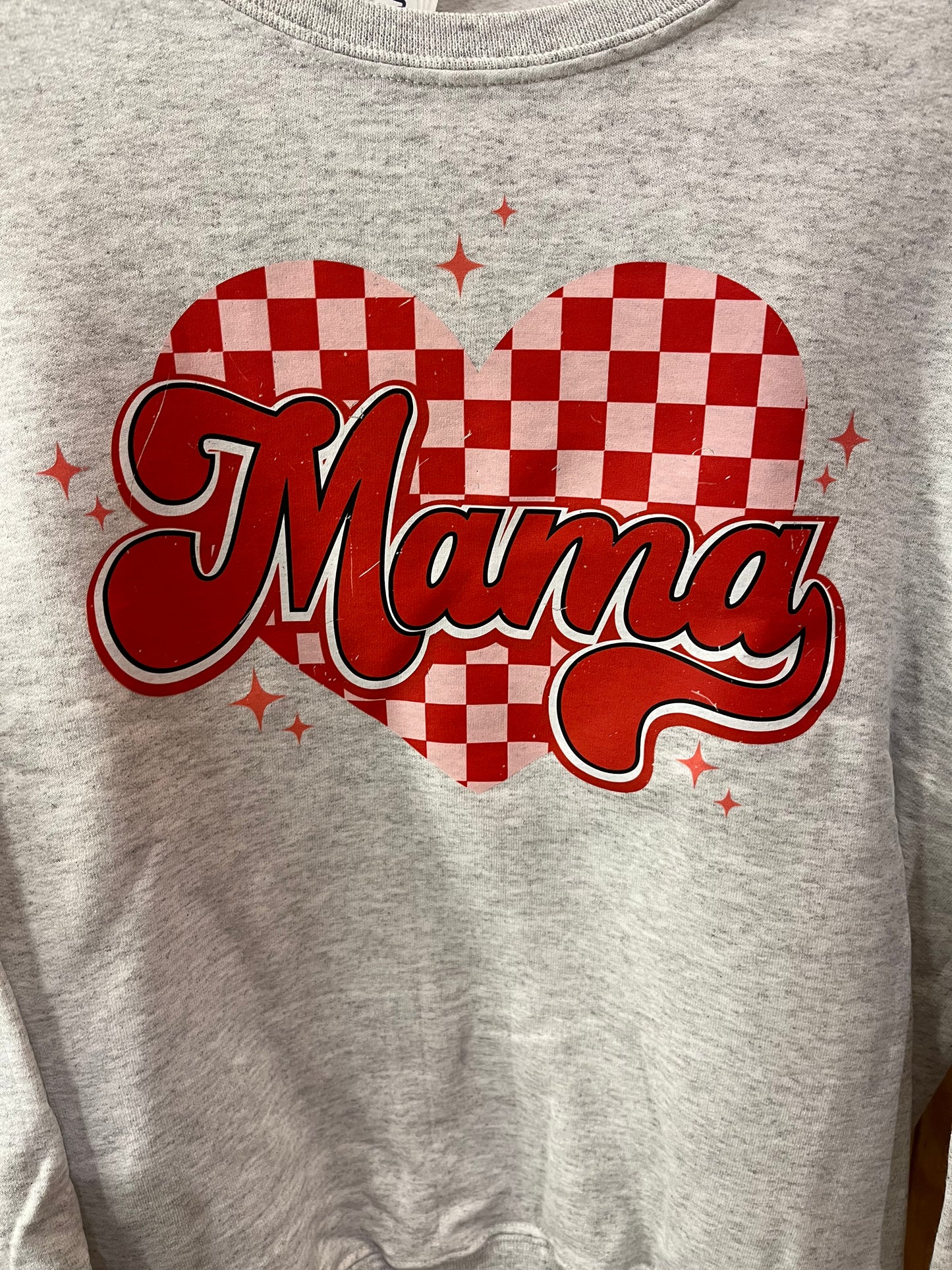 Checkered Heart Mama Crewneck