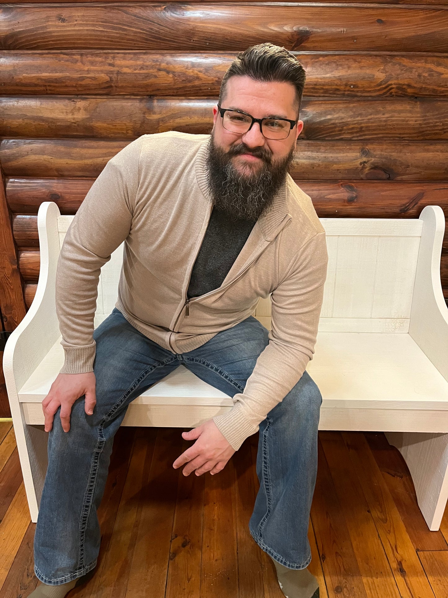 Men's Solid Full Zip Sweater