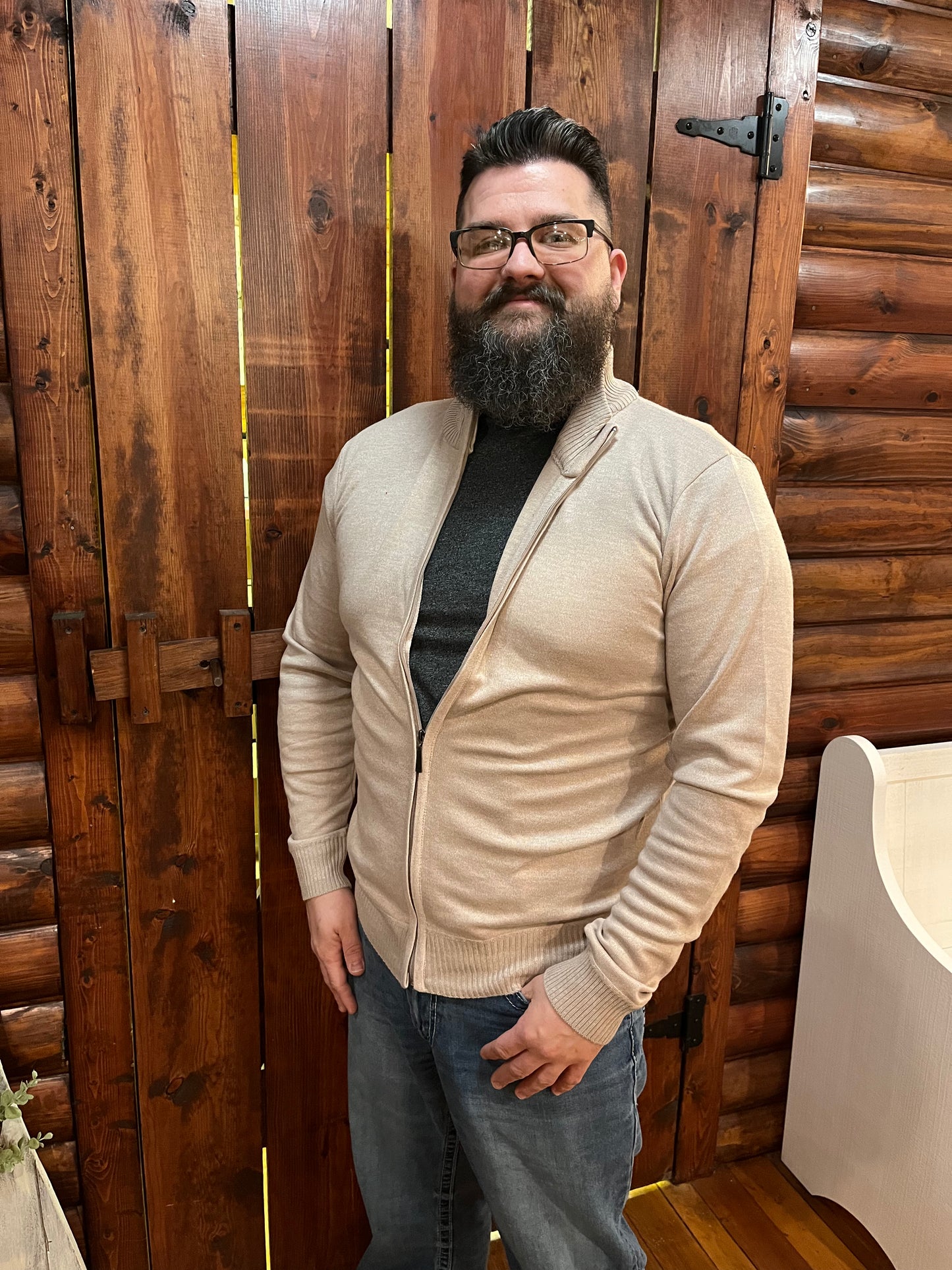 Men's Solid Full Zip Sweater