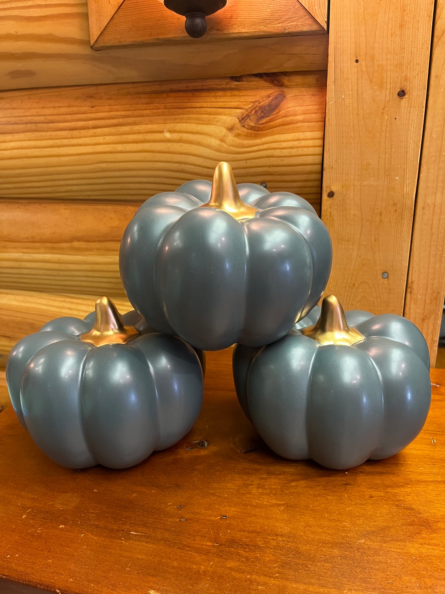 6" Teal Matte Pumpkin