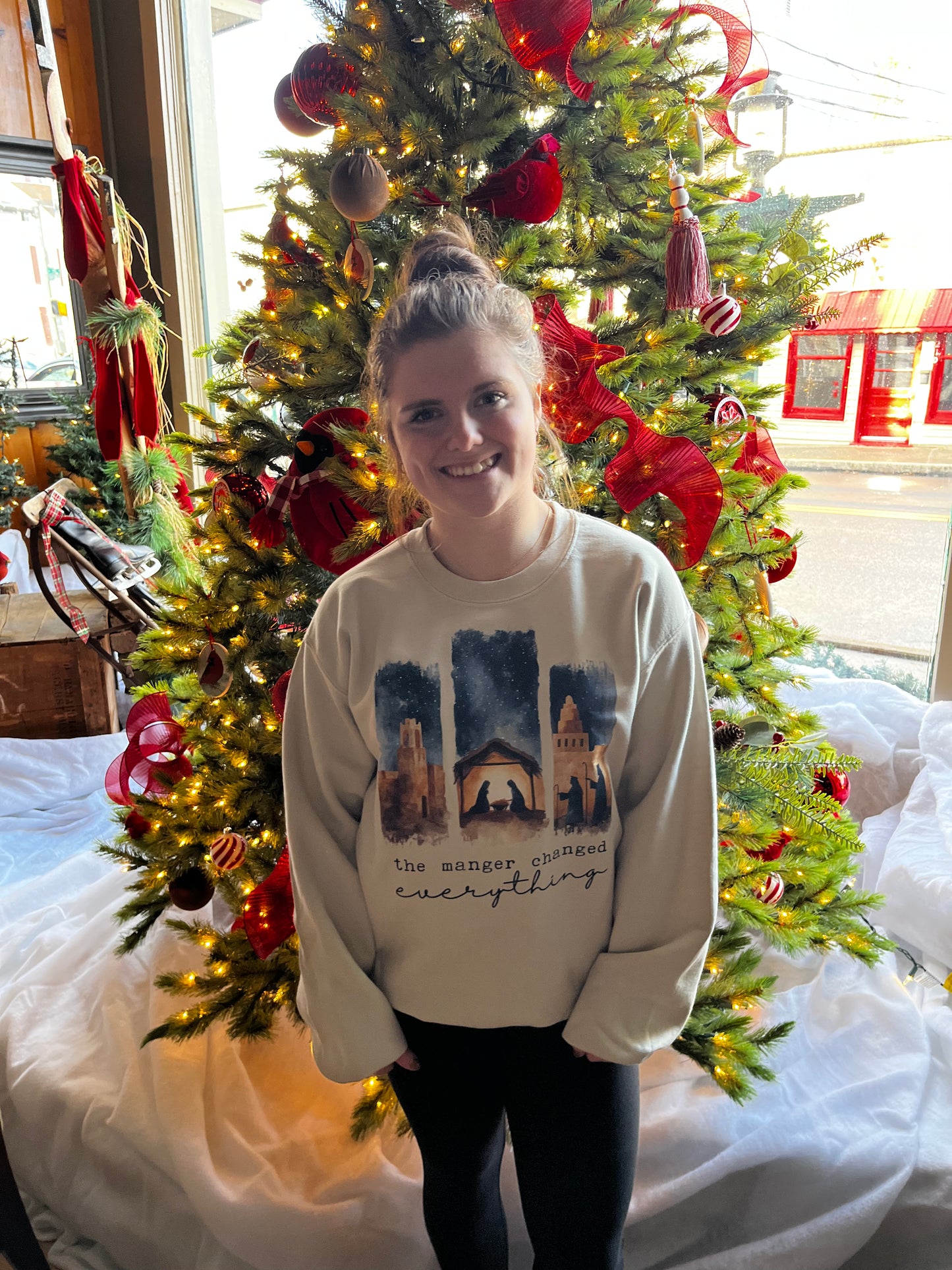 The Manger Changed Everything Crewneck