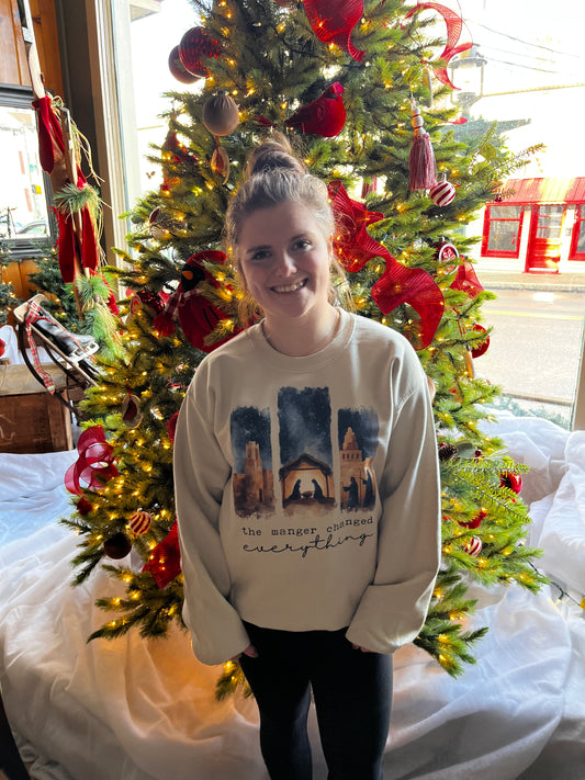 The Manger Changed Everything Crewneck