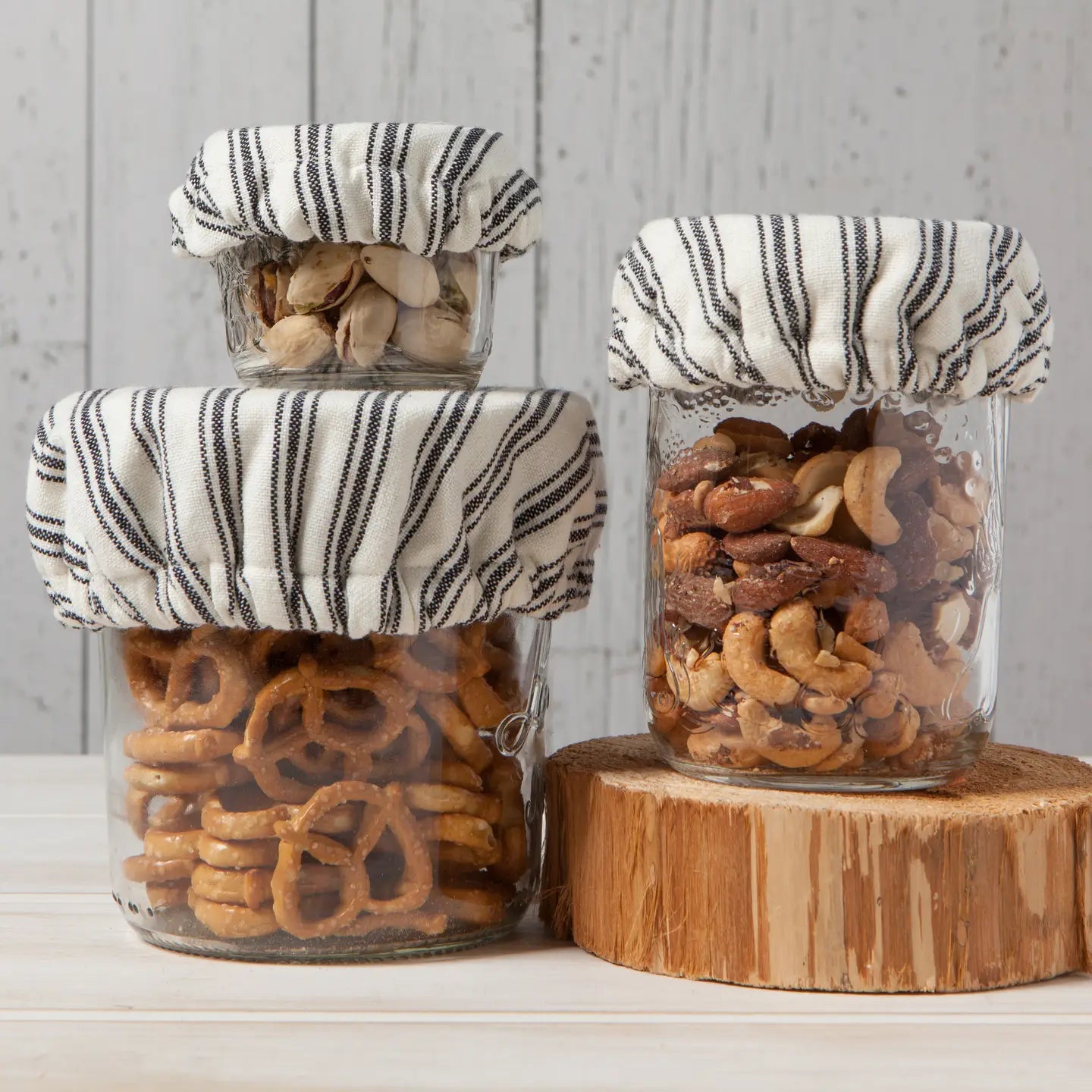Ticking Stripe Jar Cover | Set of 3