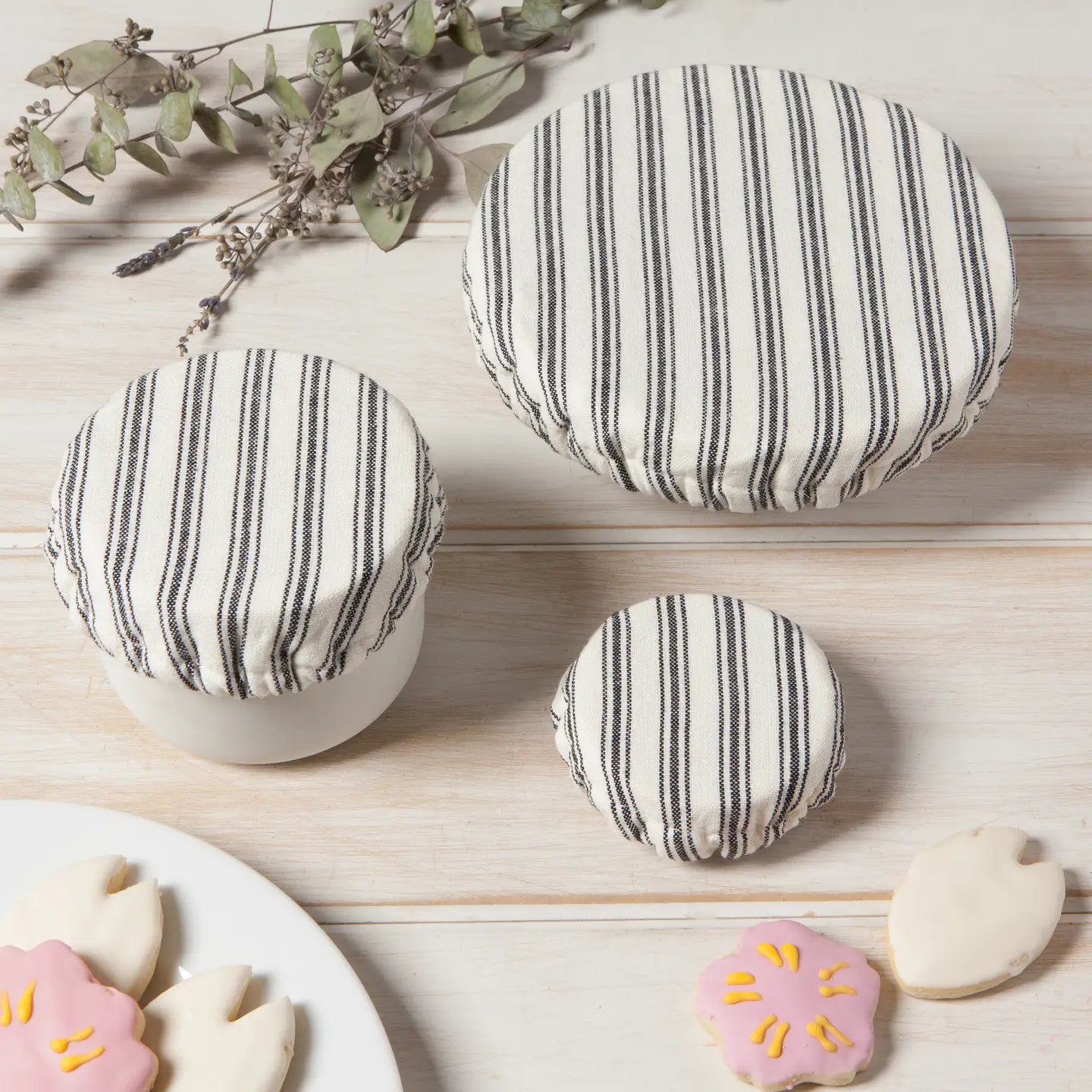 Ticking Stripe Jar Cover | Set of 3