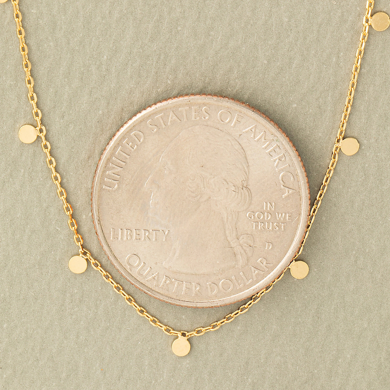 Mini Disc Drop Necklace | Gold + Silver