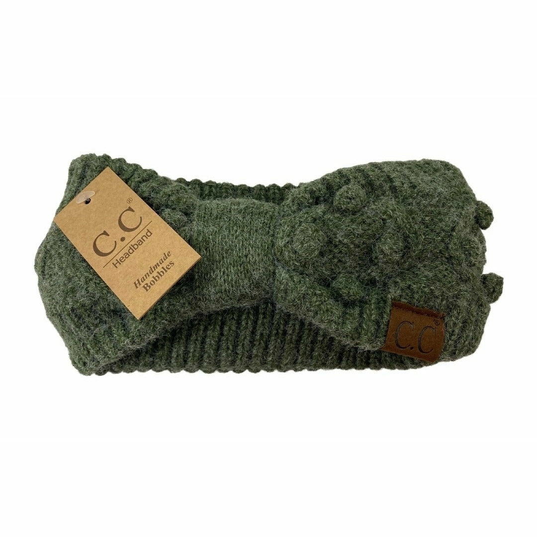 Moss Bobble Knit Headband
