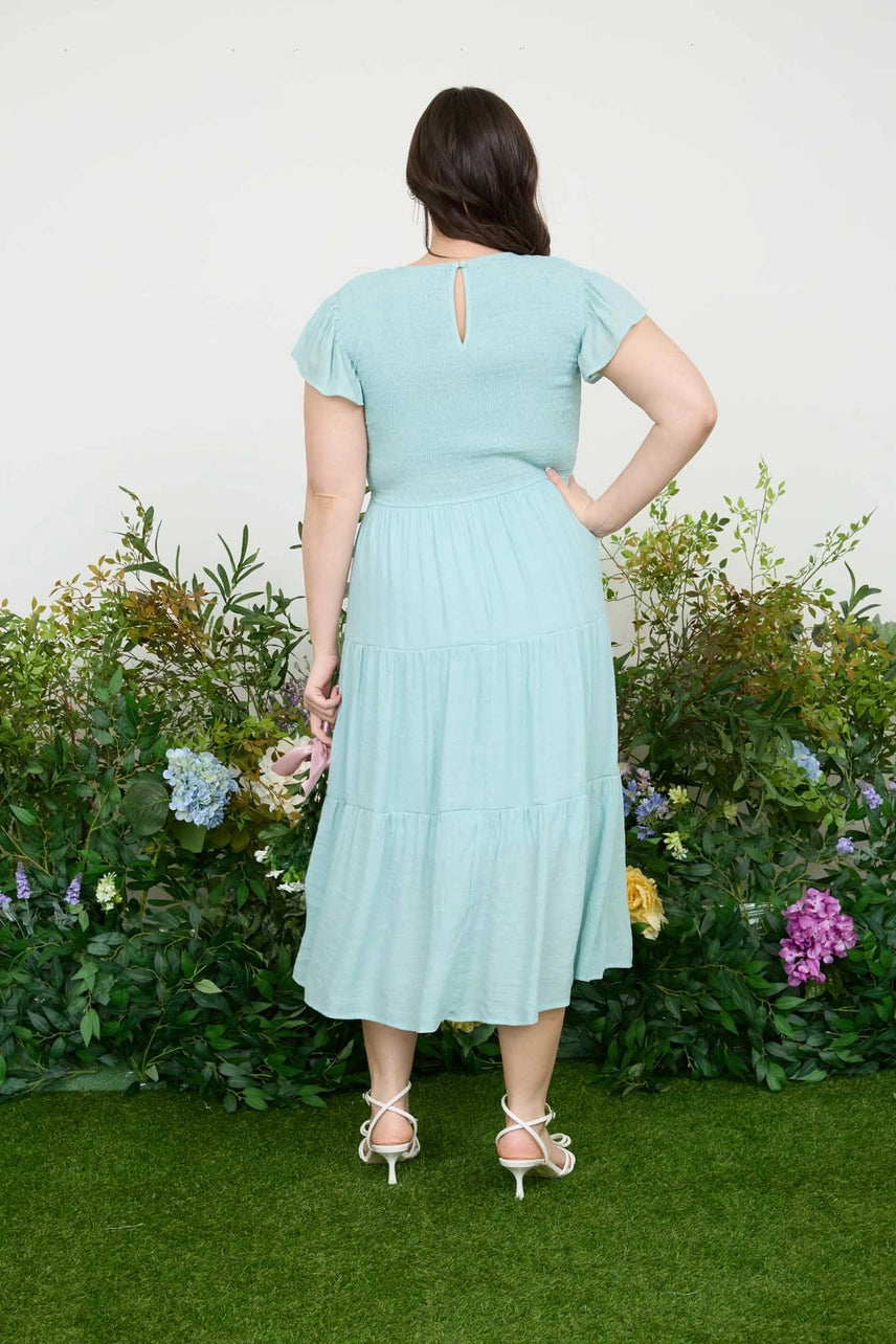 Renee | Smocked Tiered Midi Dress