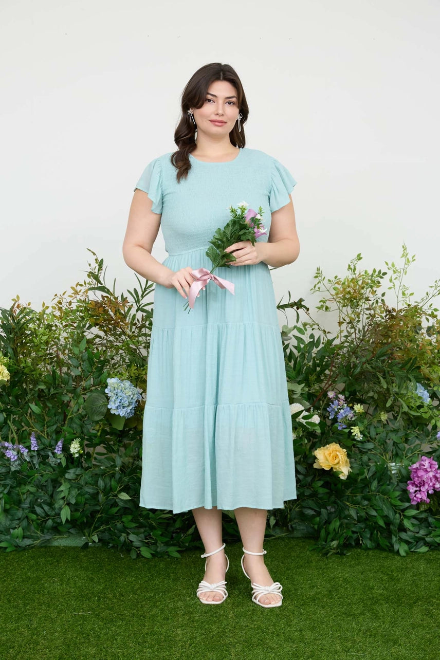 Renee | Smocked Tiered Midi Dress