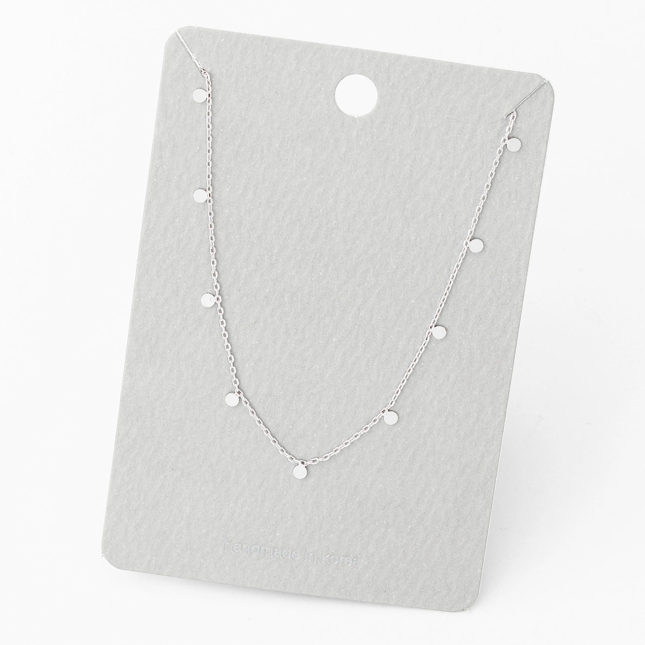 Mini Disc Drop Necklace | Gold + Silver