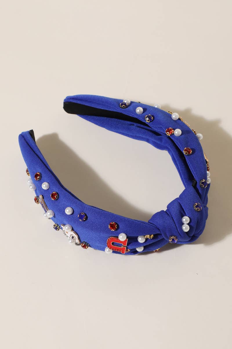 USA Charm Embellished Knot Headband