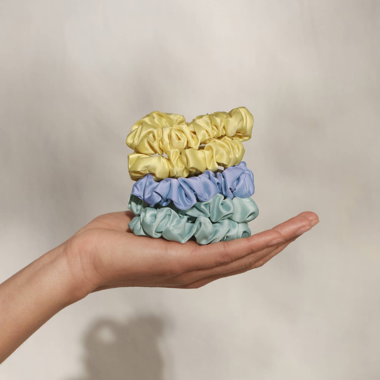 Coastal Ruched Satin Scrunchies Set
