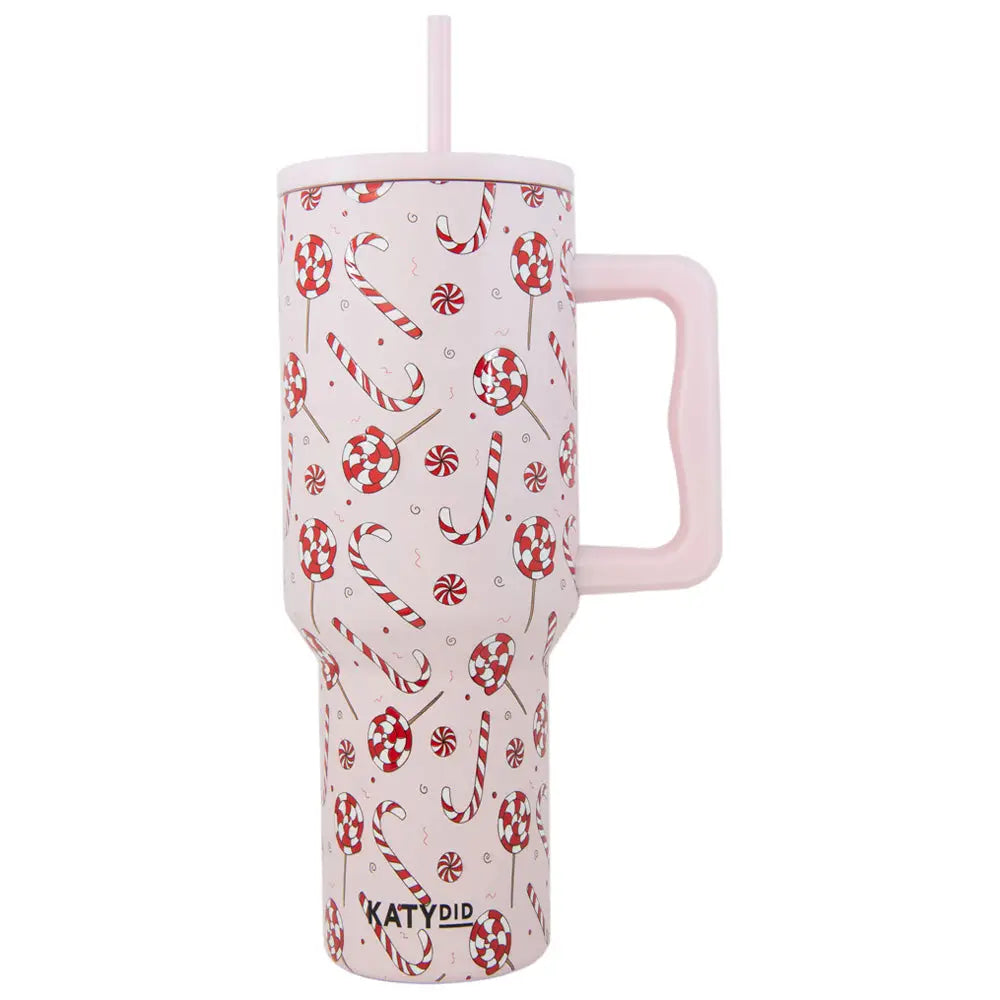 Candy Canes Christmas Tumbler with Handle