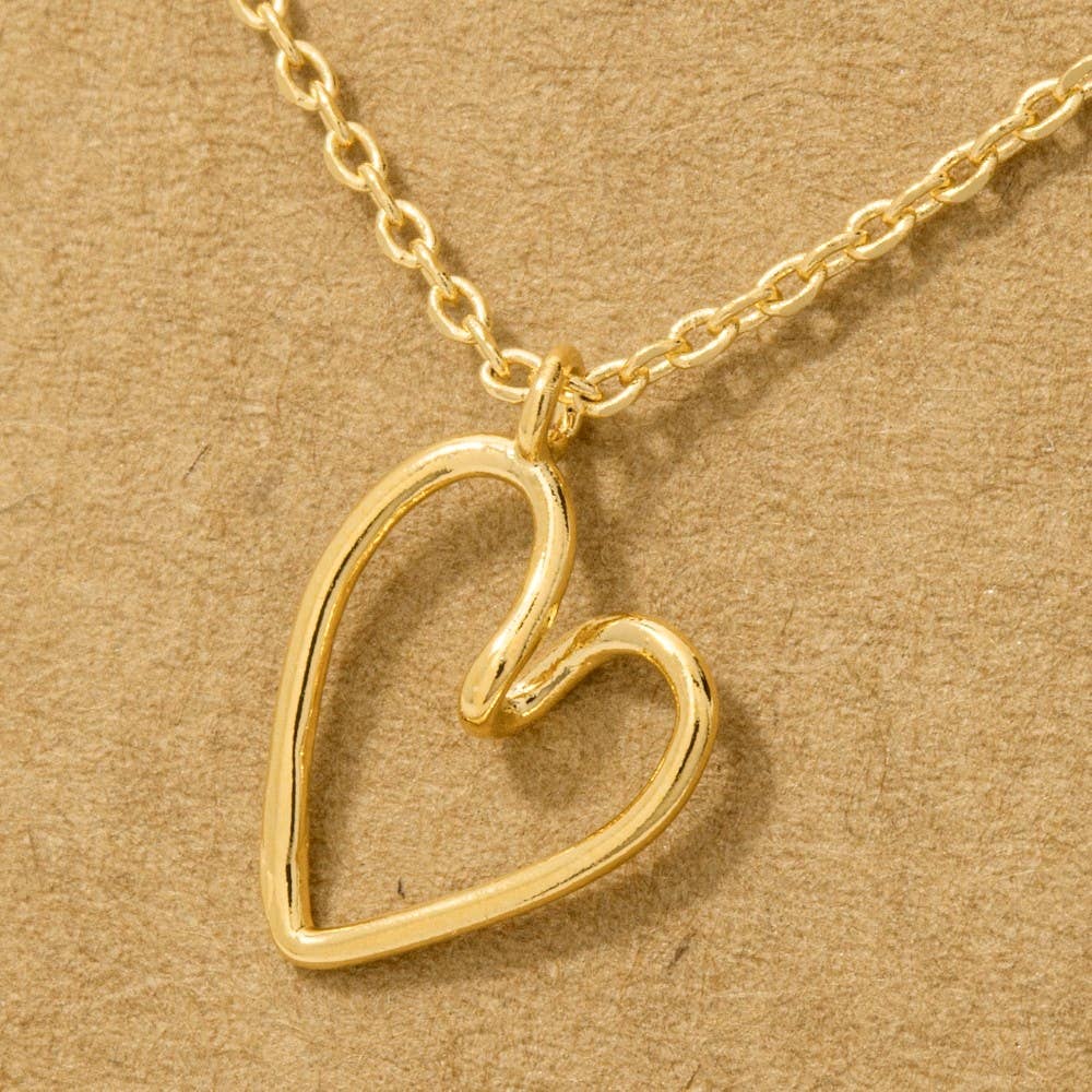 Wire Heart Pendant Necklace | MULTIPLE COLORS