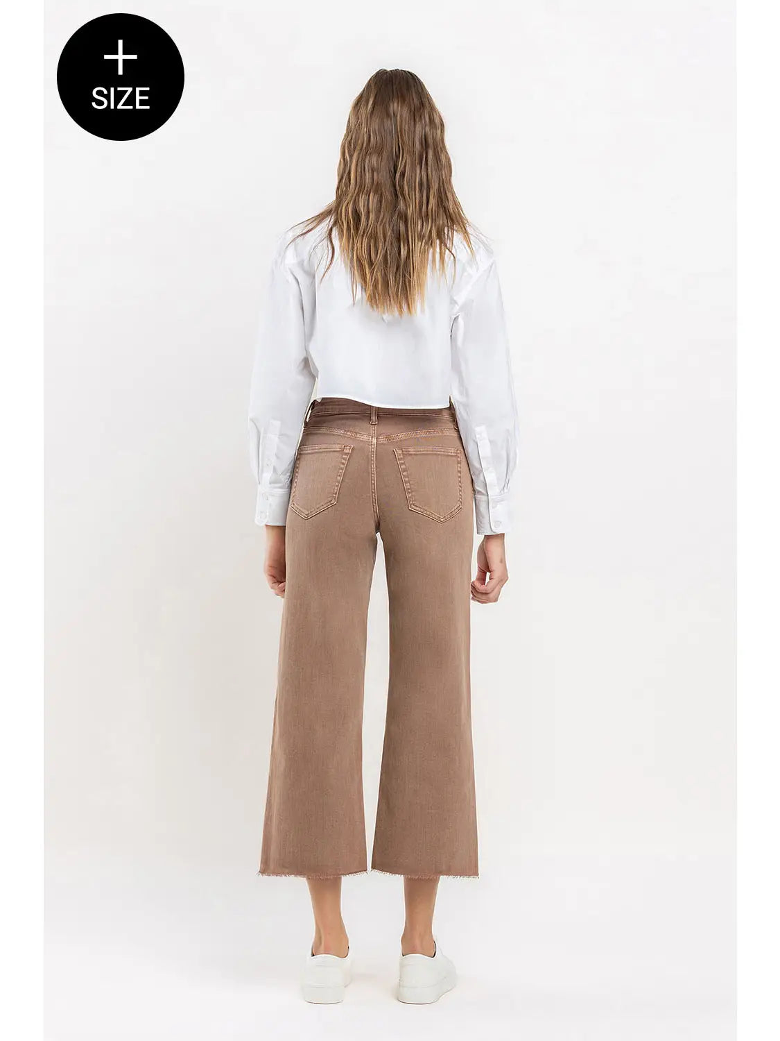 Olivia High Rise Crop Wide Leg Jeans | Chocolate Malt | VERVET