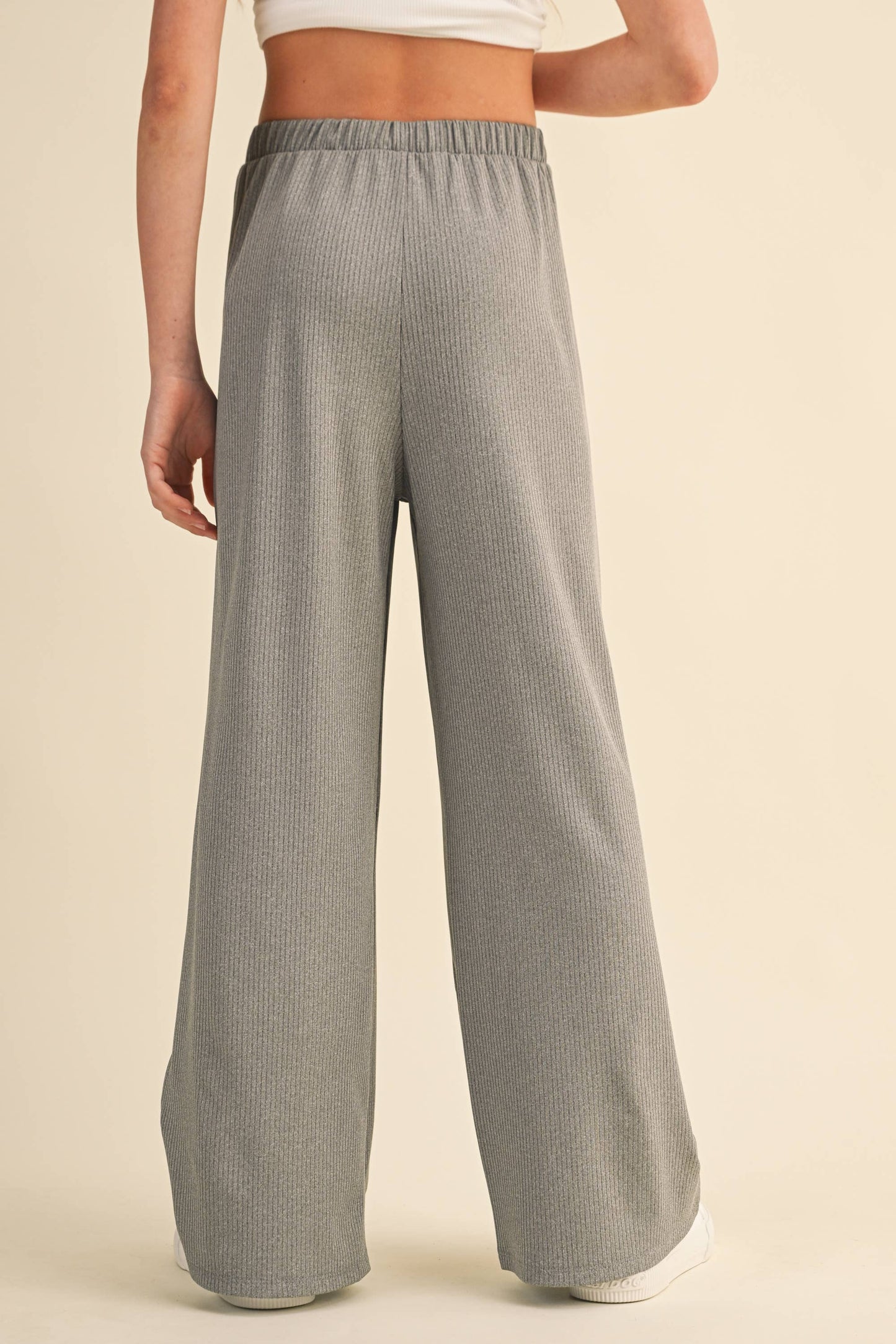 Girls Wide Leg Ribbed Pants