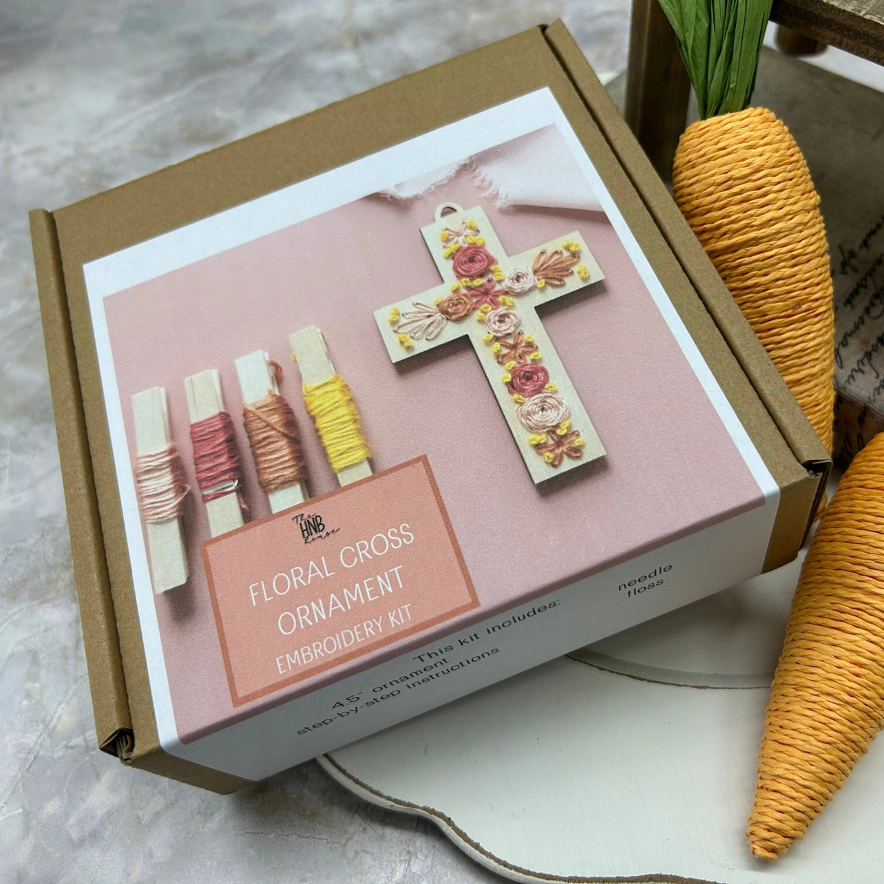 Floral Cross Embroidery Kit