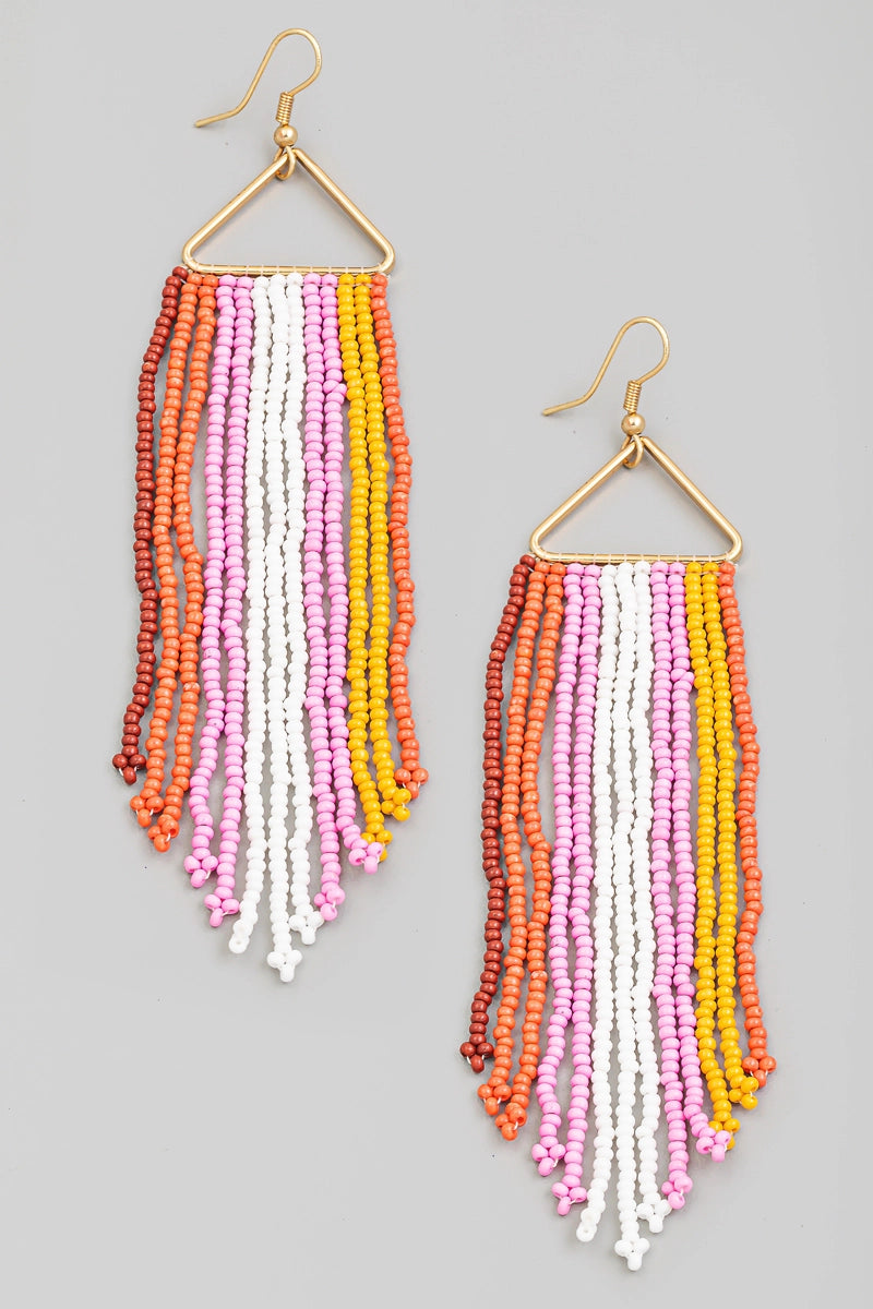 Beaded Fringe Earrings