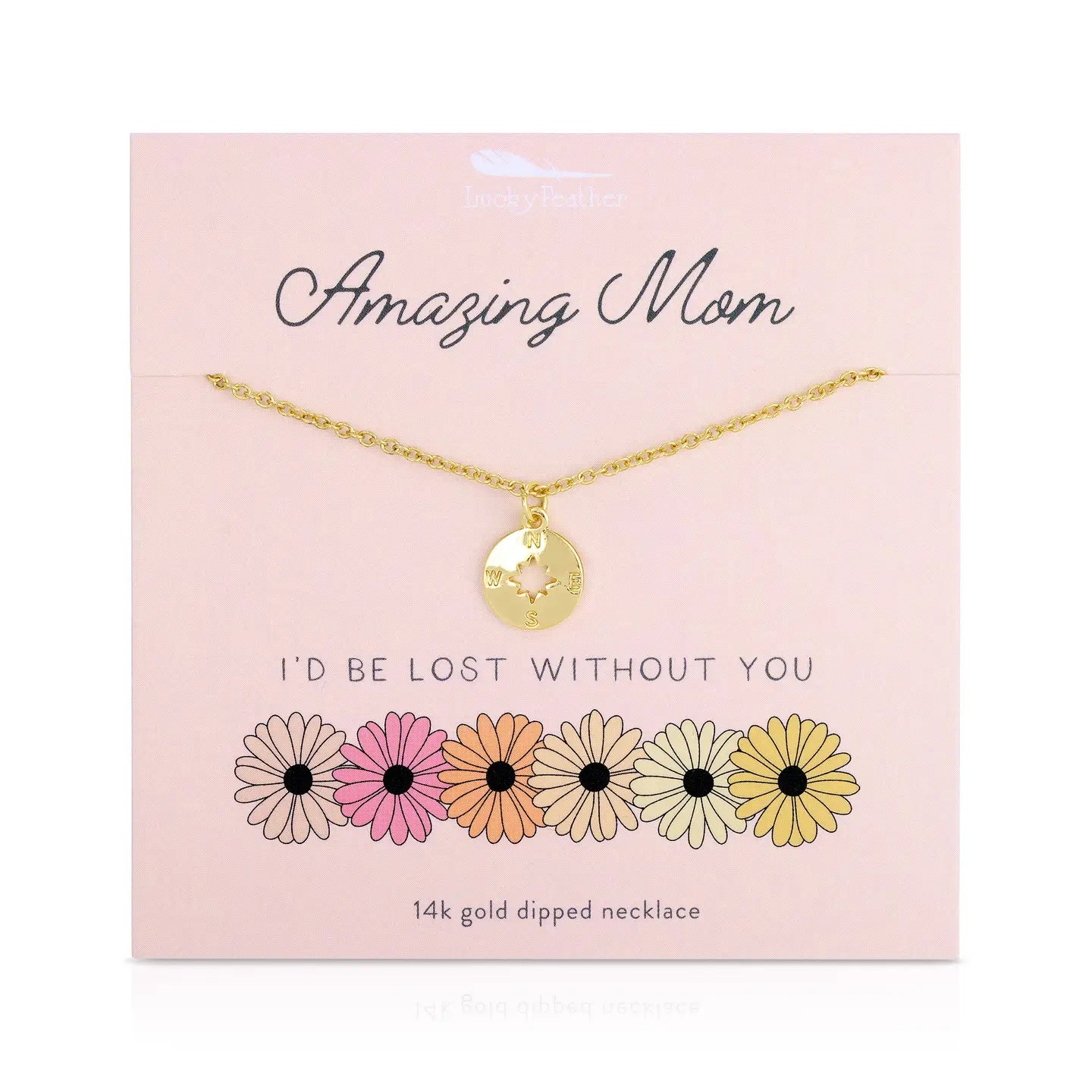 I'd Be Lost Without You Gold Necklace for Mom