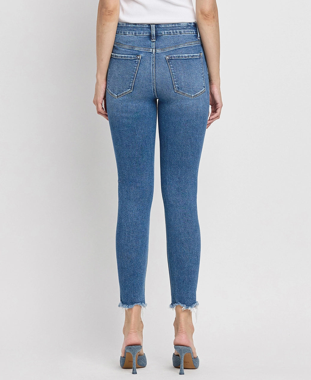 VERVET High Rise Raw Hem Skinny Jeans
