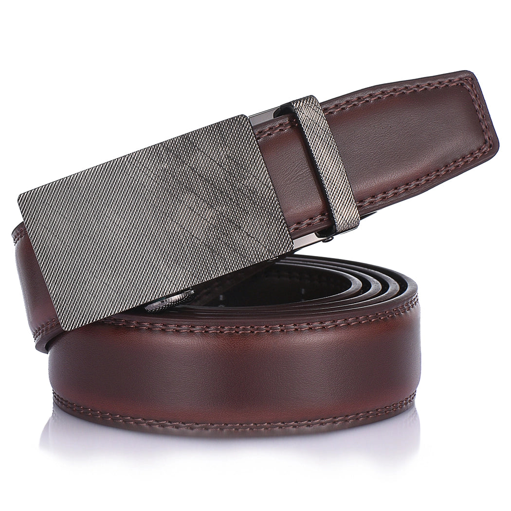 Mahogany Infinity Imprint Leather Ratchet Belt