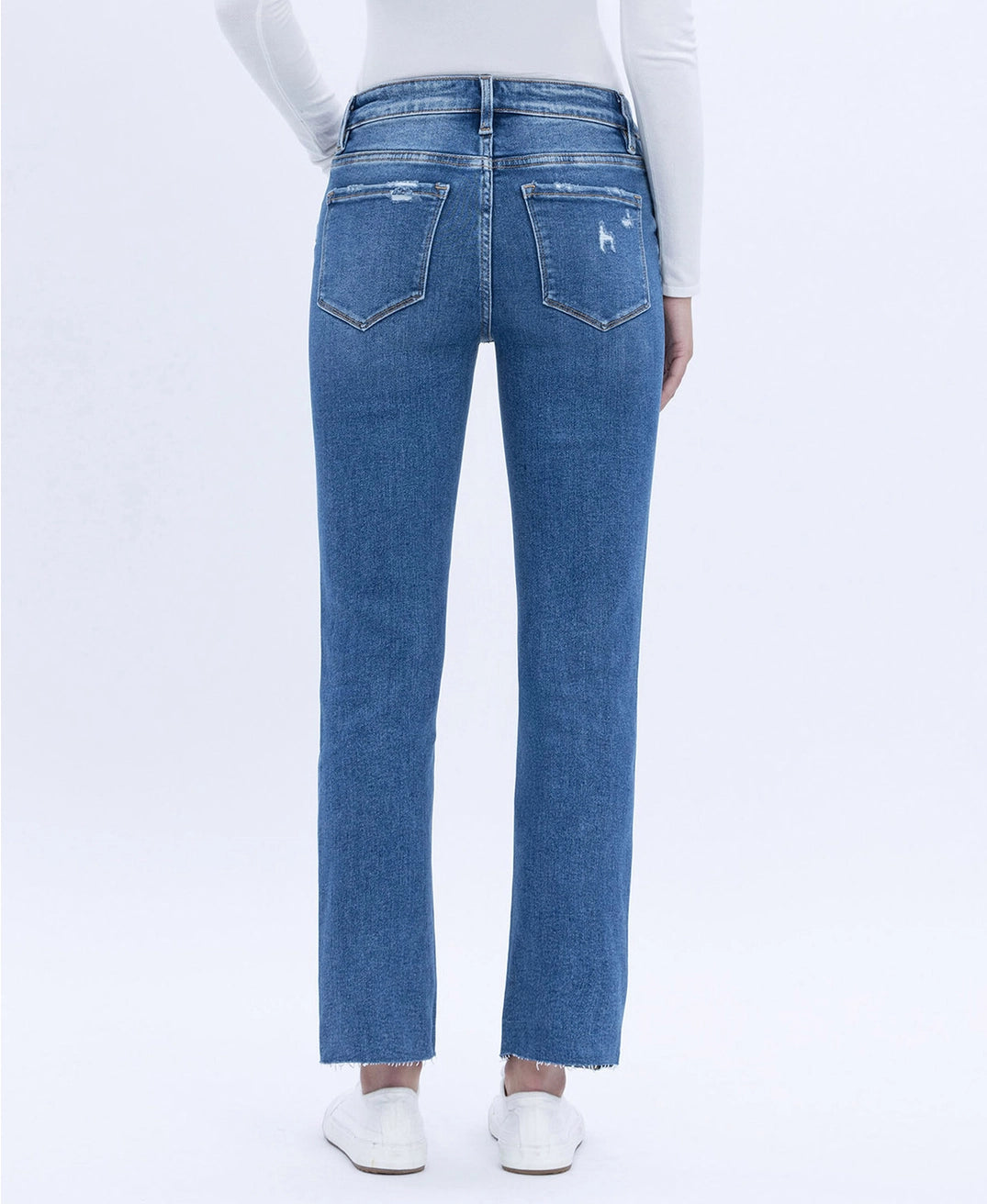 Jeanne High Rise Distressed Slim Straight Jeans | Vervet by Flying Monkey