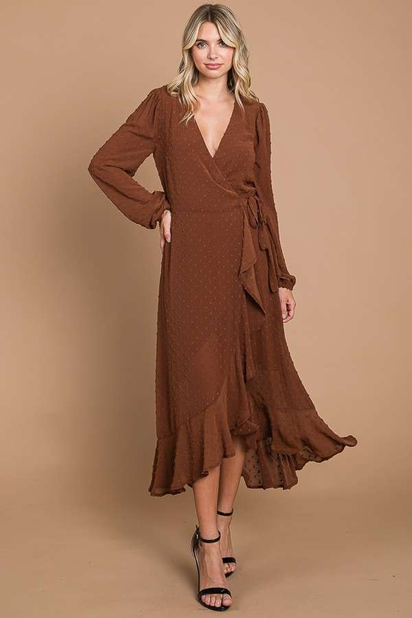 Lark Ruffle Hem Wrap Dress