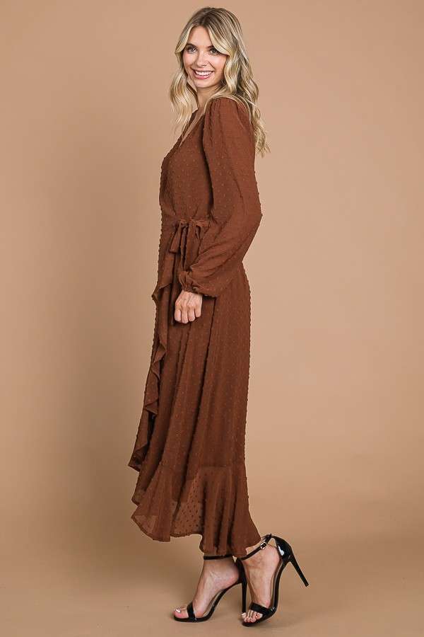 Lark Ruffle Hem Wrap Dress