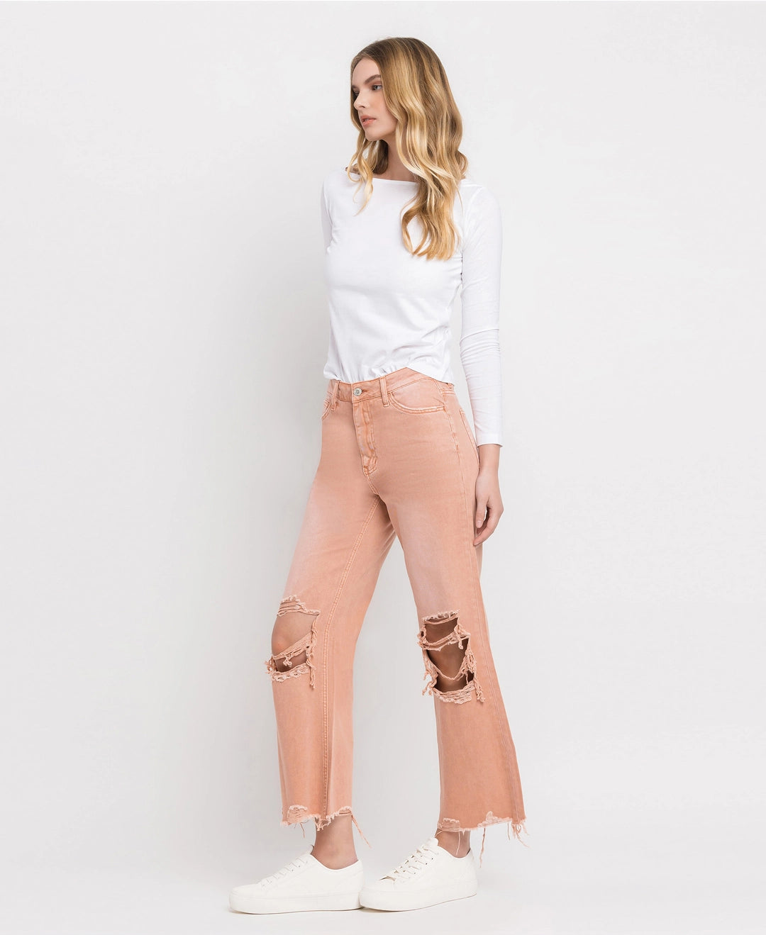 Leslie 90's Vintage Super High-Rise Crop Flare Jeans | Brandied Melon | VERVET