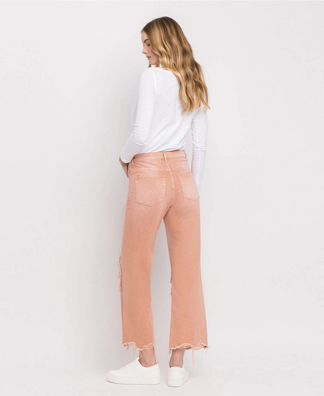 Leslie 90's Vintage Super High-Rise Crop Flare Jeans | Brandied Melon | VERVET