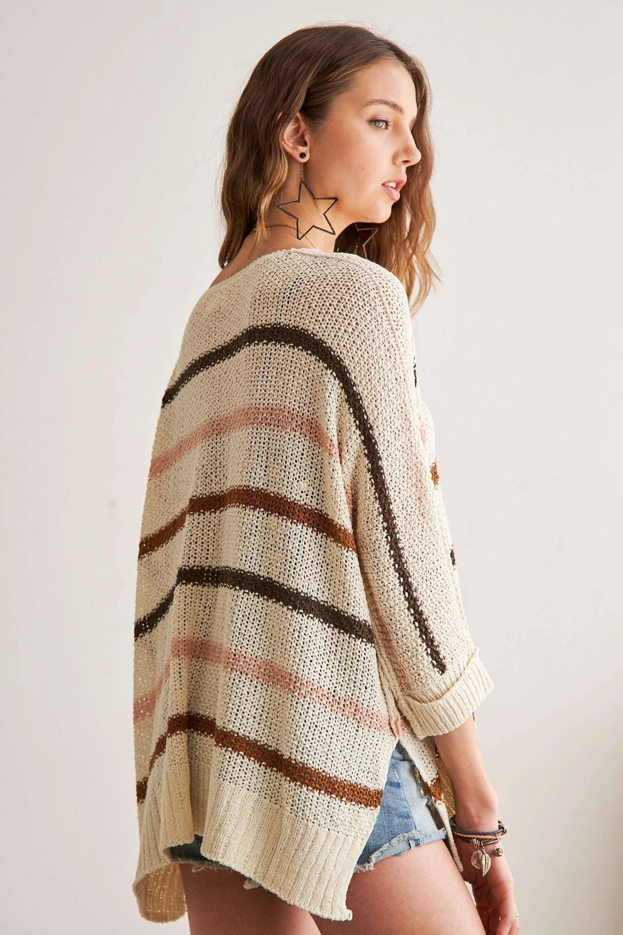 Miley Multi Color Stripe Sweater