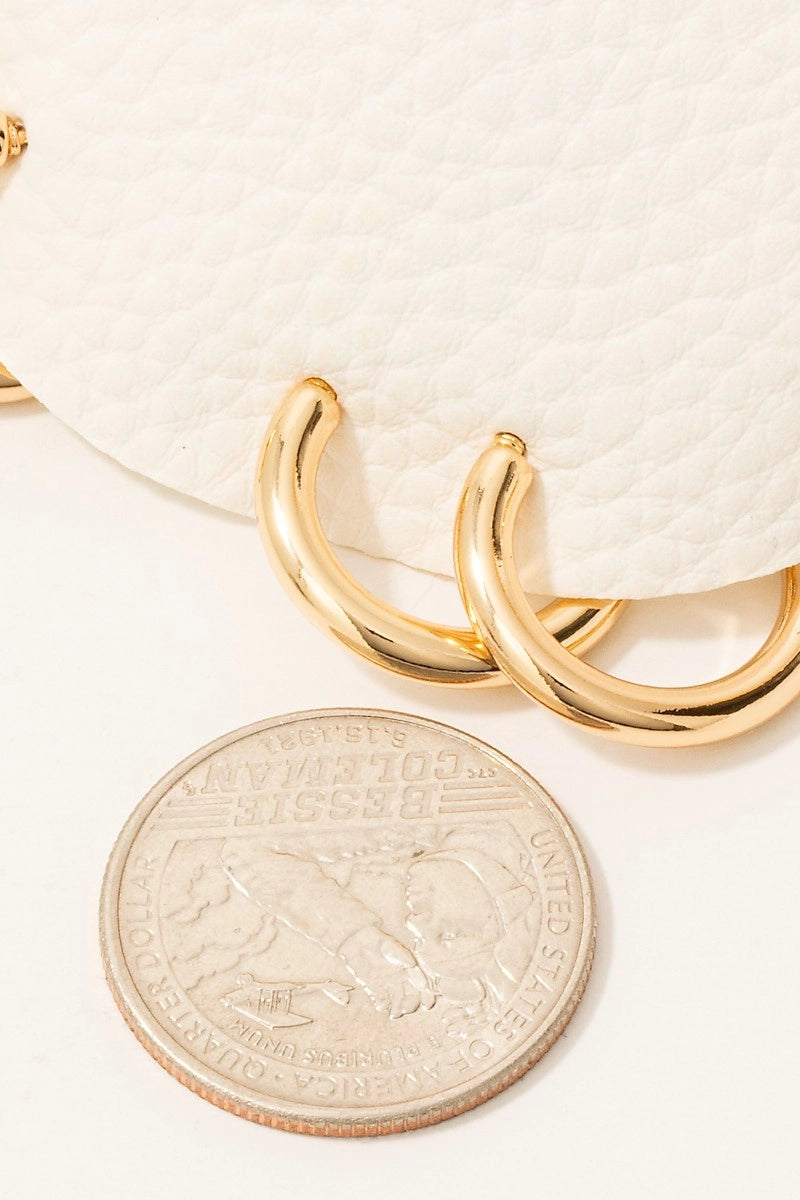 Gold Mini Tube Hoop Earring 3 Pack
