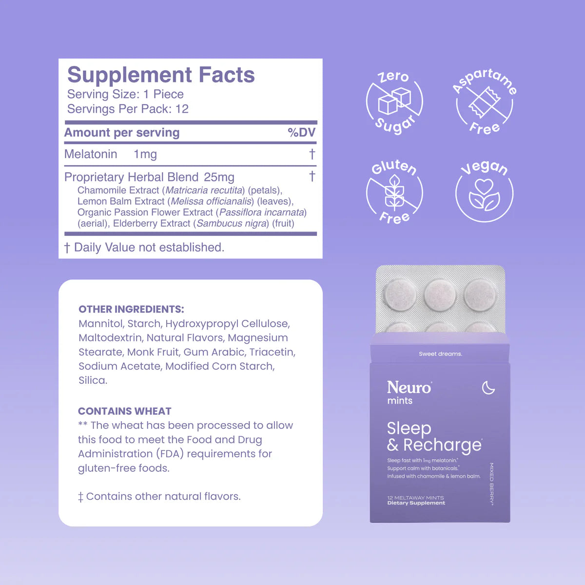 Neuro Mints | Sleep and Recharge Mints | Mixed Berry