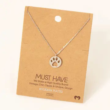 Paw Print Pendant Necklace | MULTIPLE COLORS