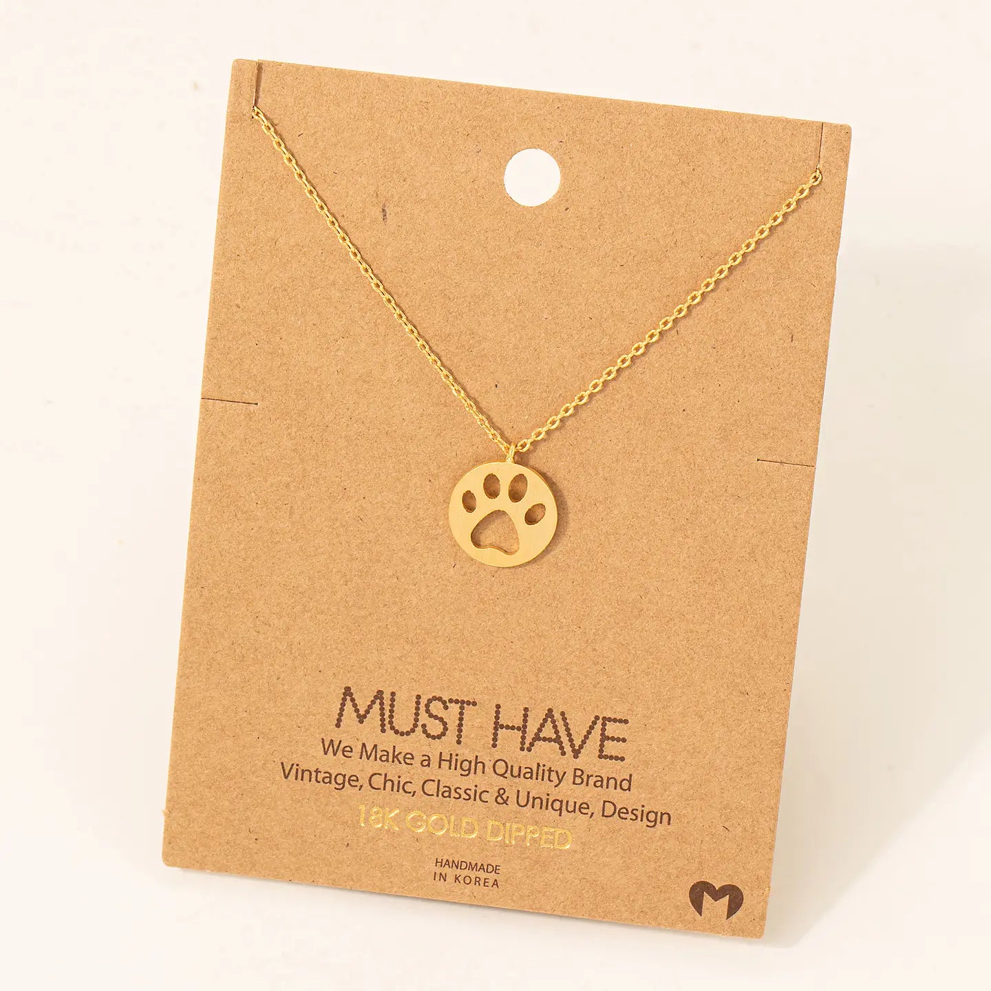 Paw Print Pendant Necklace | MULTIPLE COLORS