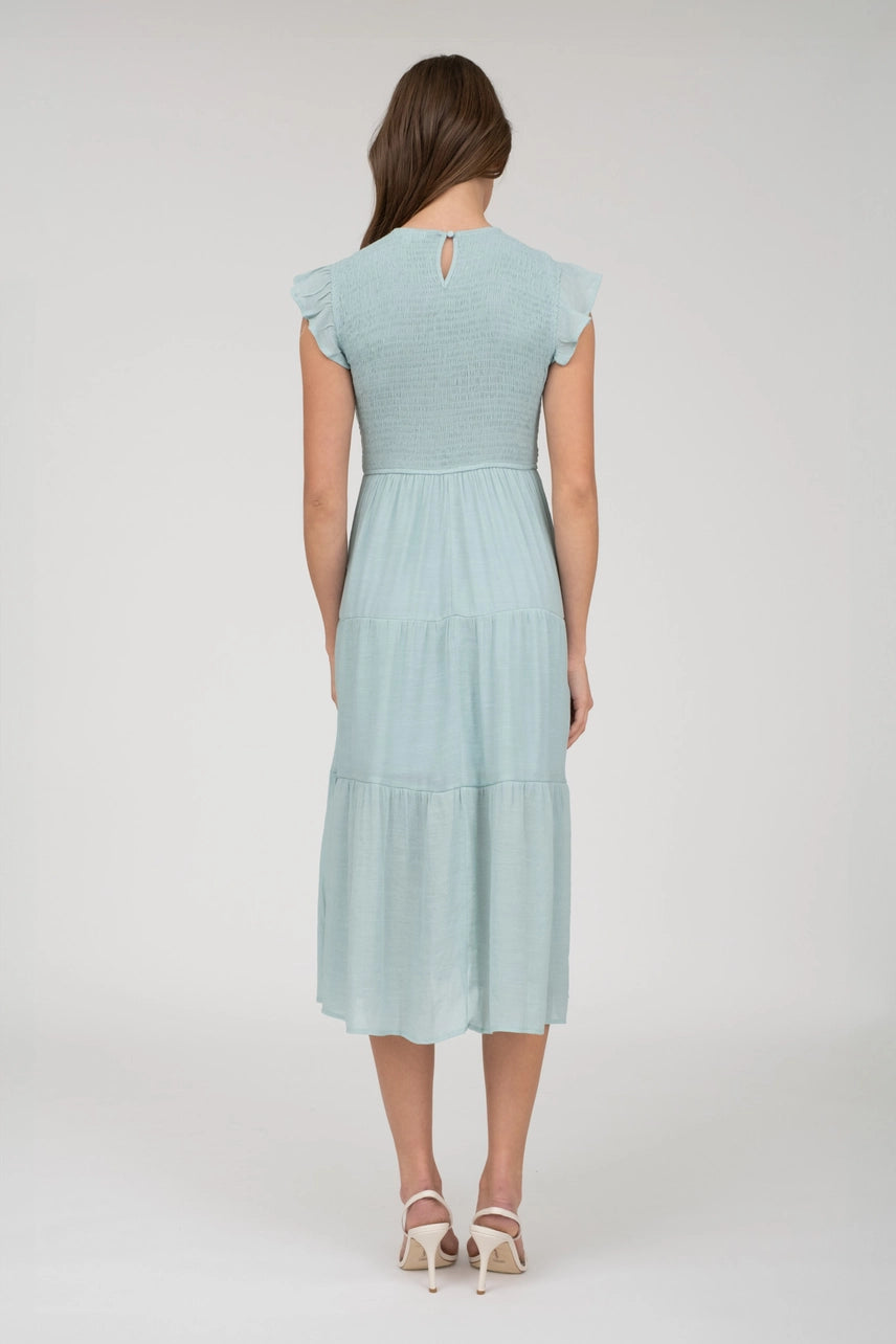 Renee | Smocked Tiered Midi Dress