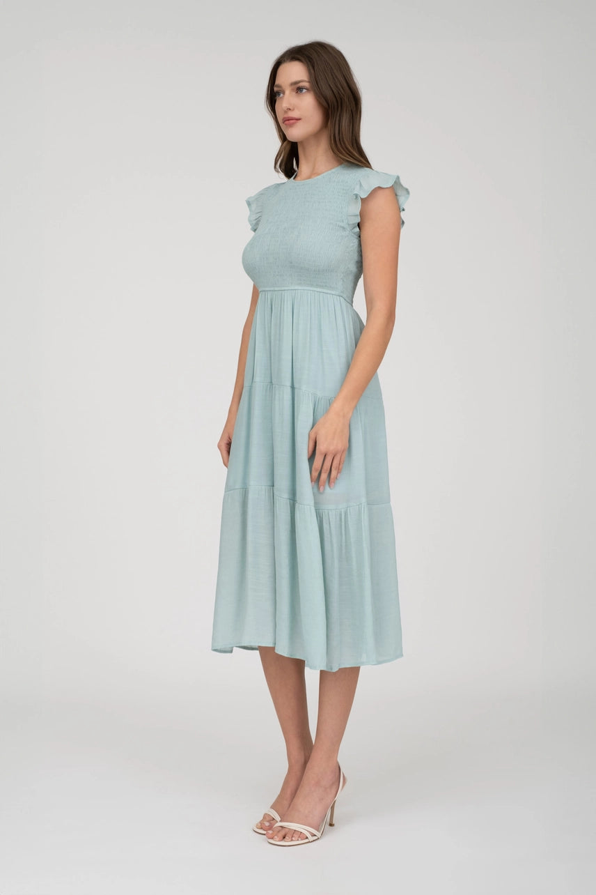 Renee | Smocked Tiered Midi Dress