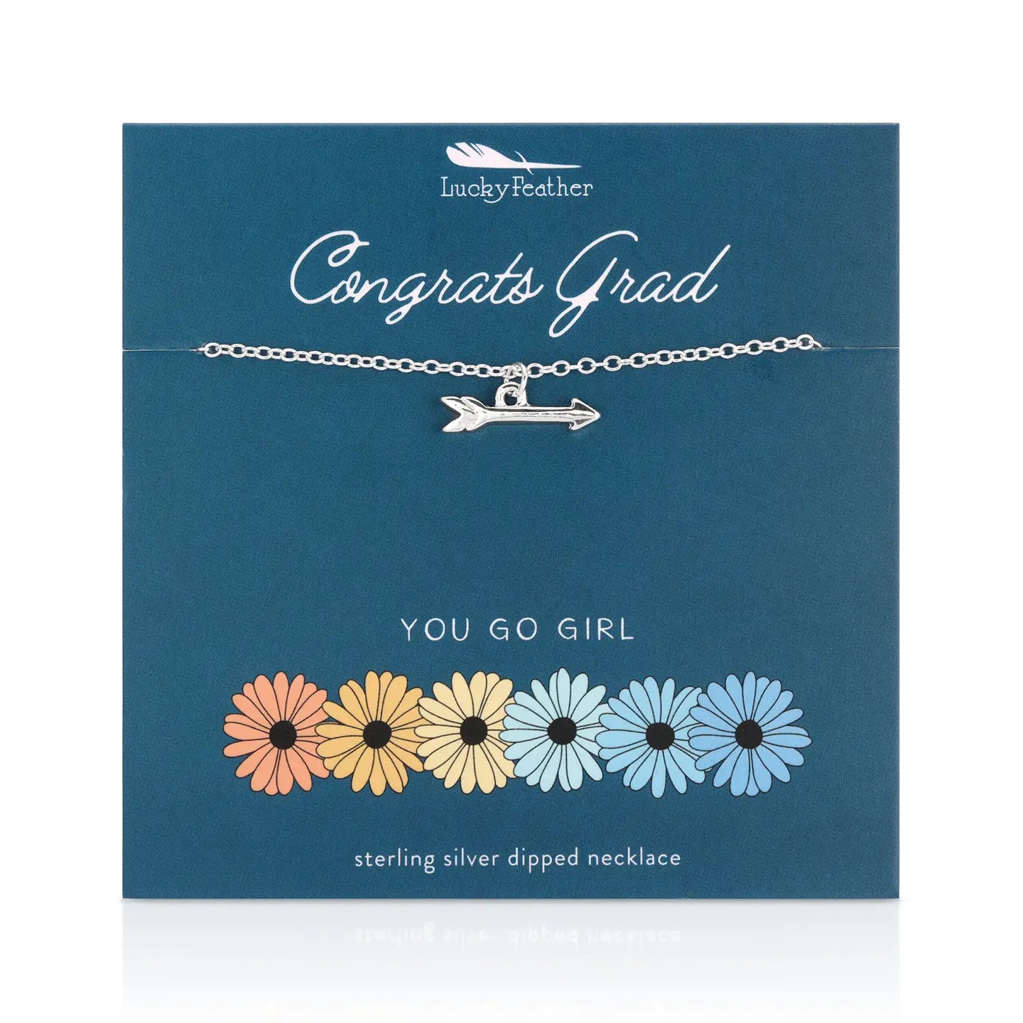 You Go Girl! Silver Necklace for Graduation