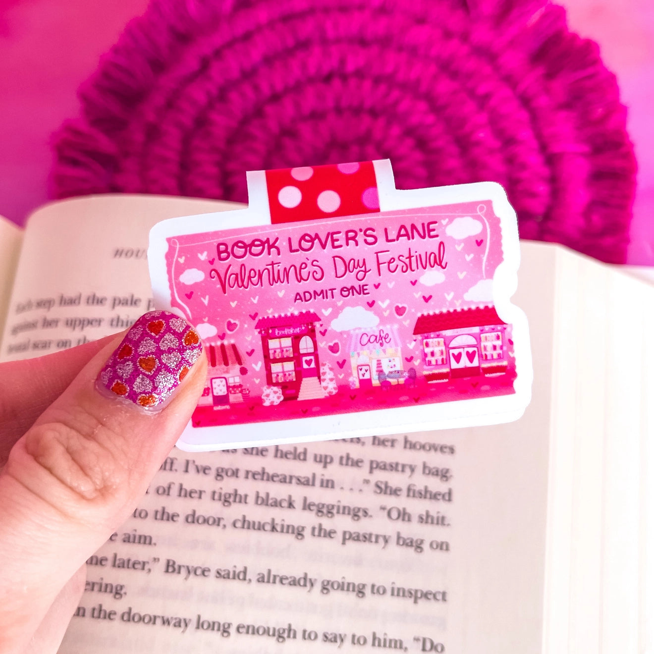 Valentine's Day Festival Book Lovers Lane | Magnetic Bookmark