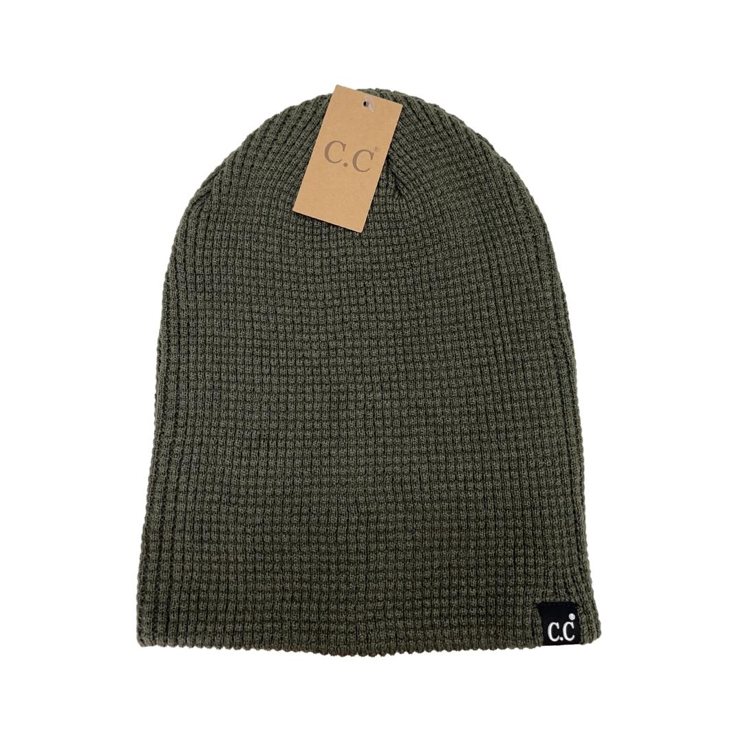 C.C. Unisex Waffle Knit Cuffed/Slouchy Beanie