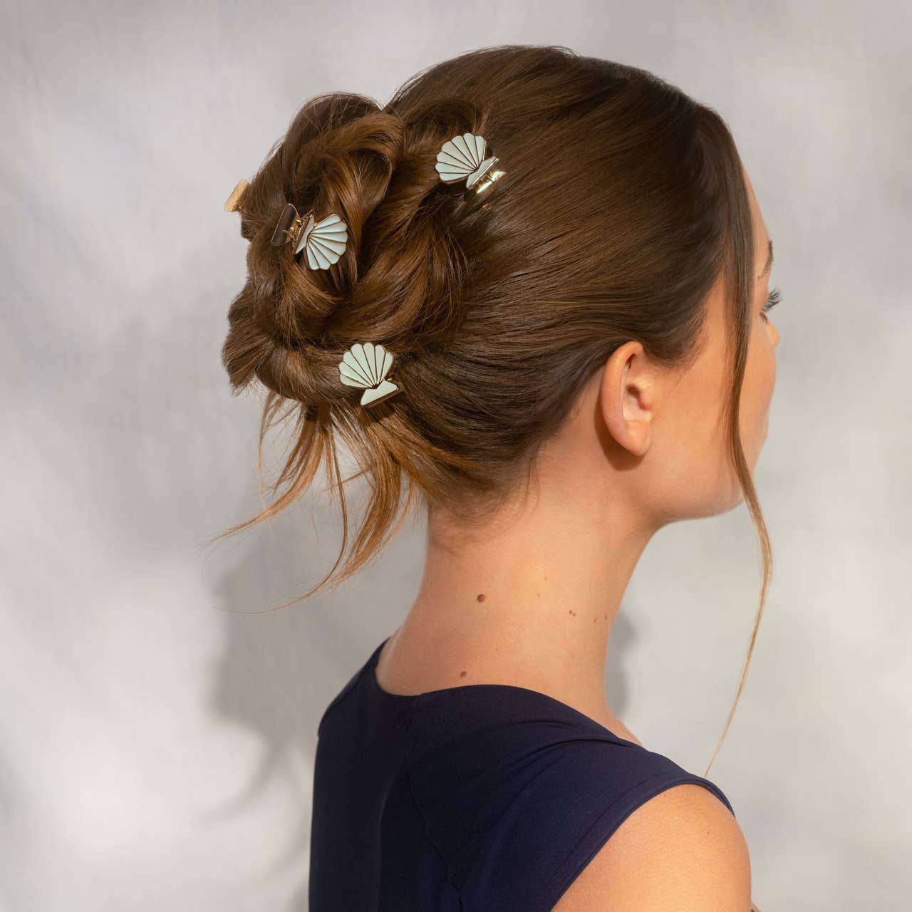 Metal Clam Shell Hair Clip Set